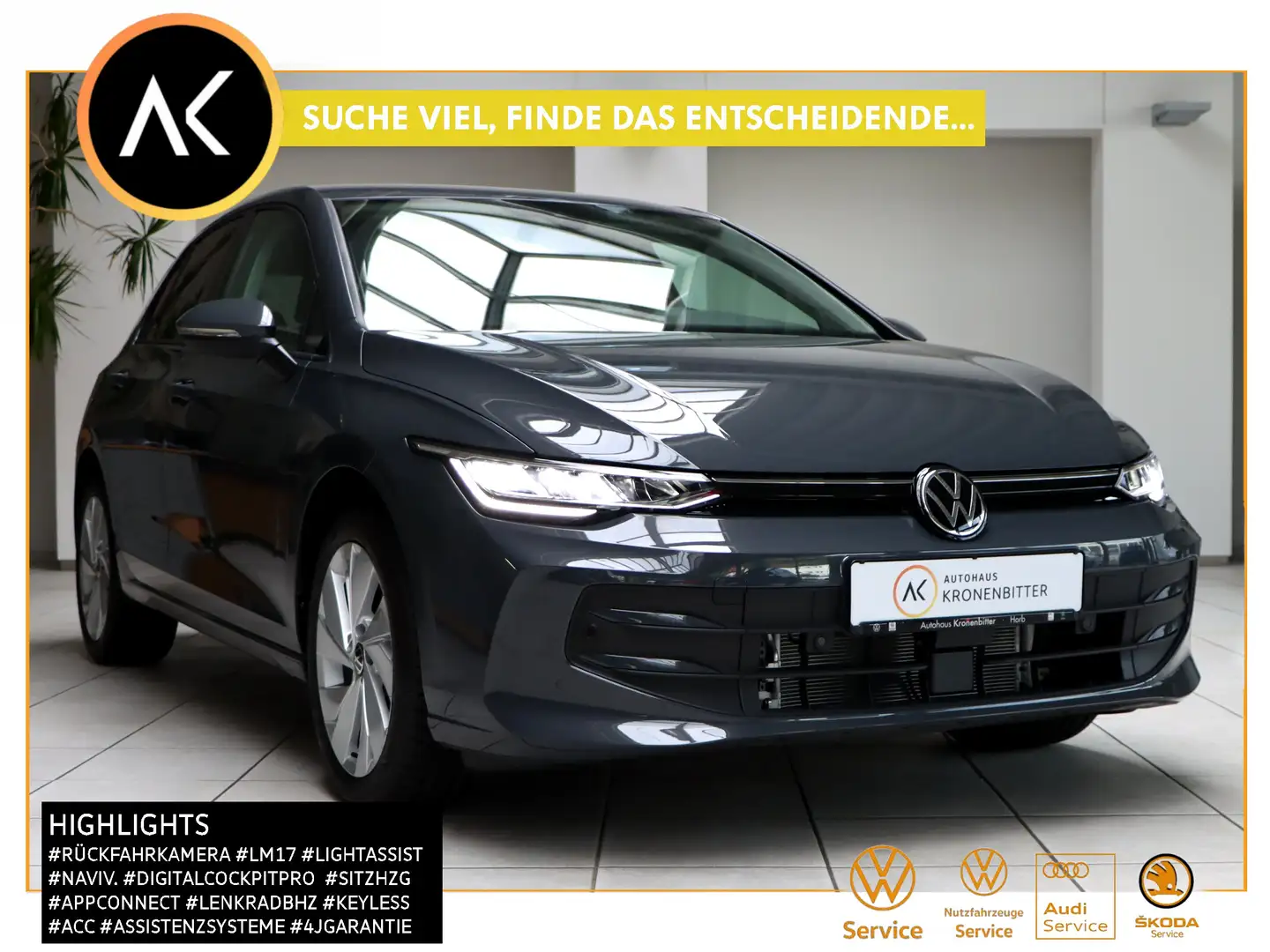 Volkswagen Golf 1.5 eTSI Goal DSG 116PS-LED ACC Kamera Naviv. LM17 Grau - 1