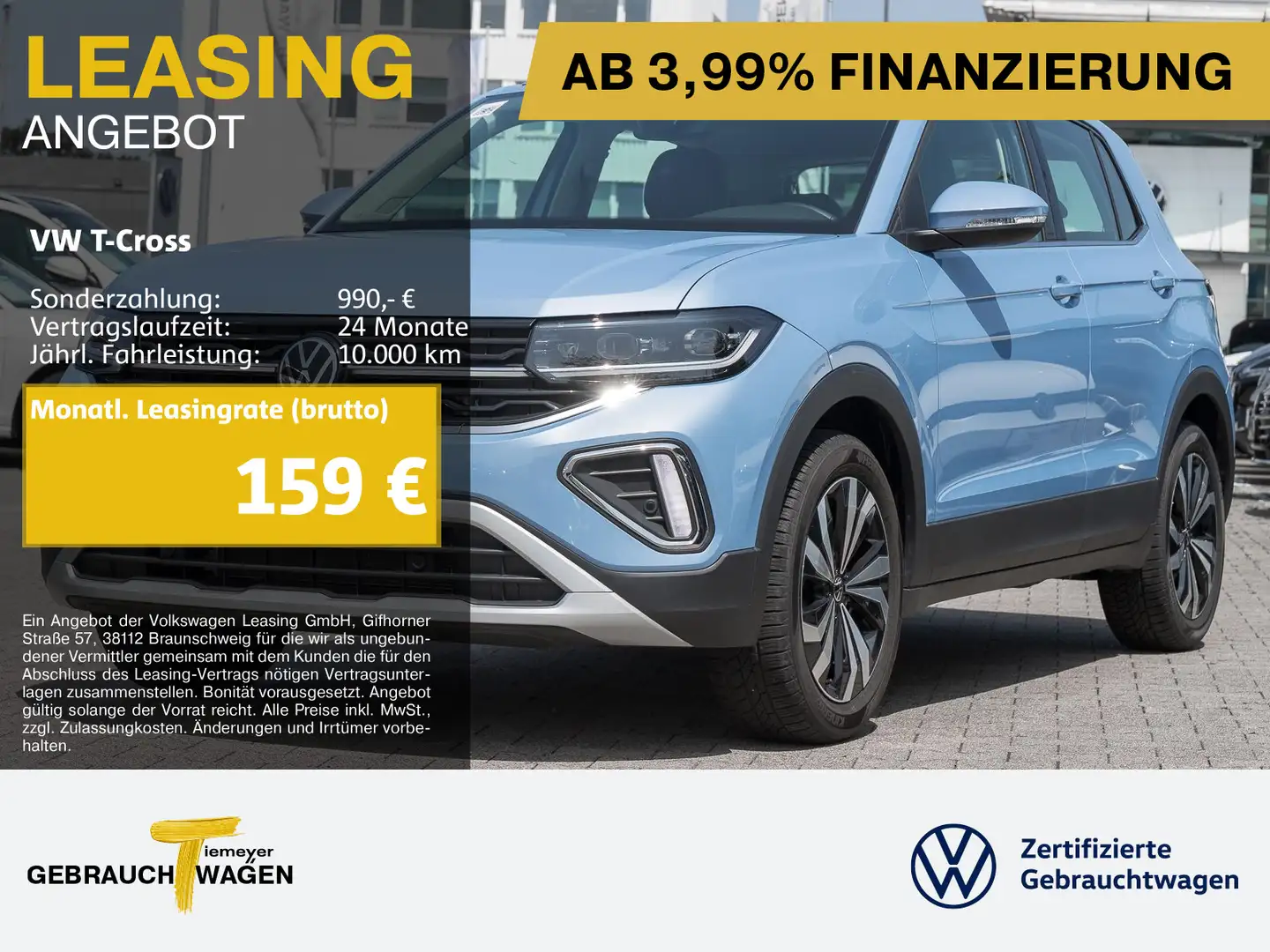 Volkswagen T-Cross 1.0 TSI STYLE IQ.LIGHT SITZH VIRTUAL LM1 Blau - 1