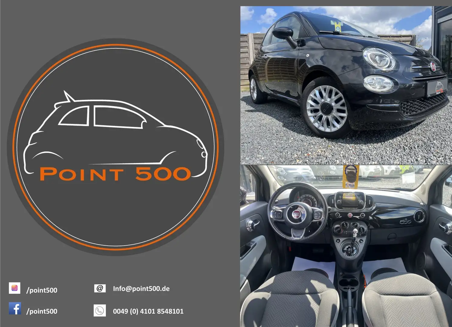 Fiat 500 Automatik STÄNDIG ÜBER 60 FIAT500 IM BESTAND Schwarz - 1