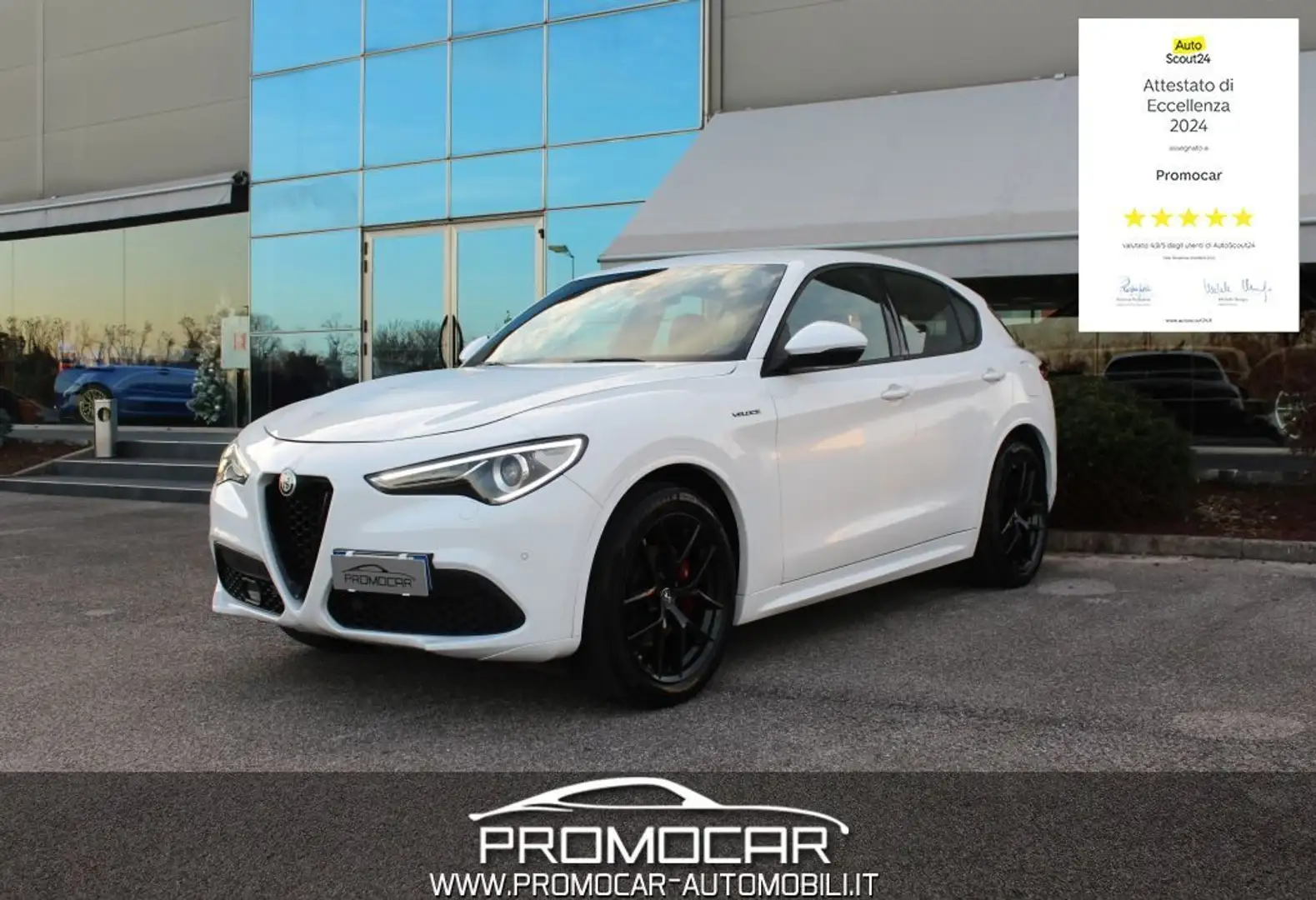 Alfa Romeo Stelvio 2.2 TURBODIESEL 210 CV AT8 Q4 VELOCE *UNIPROP* Weiß - 1