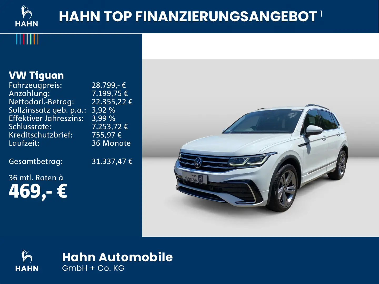 Volkswagen Tiguan 2.0TDI DSG R-Line Matrix Navi Sitzh DAB+ Blanc - 2
