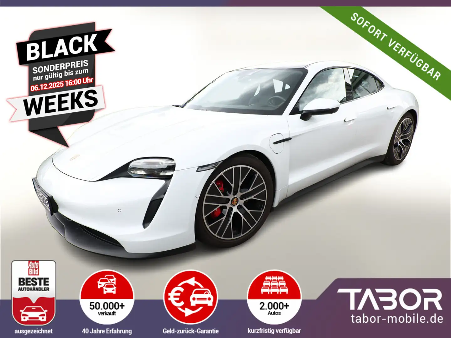 Porsche Taycan 4S Plus 4x4 LED Nav ACC ParkAs Kam BOSE Weiß - 1