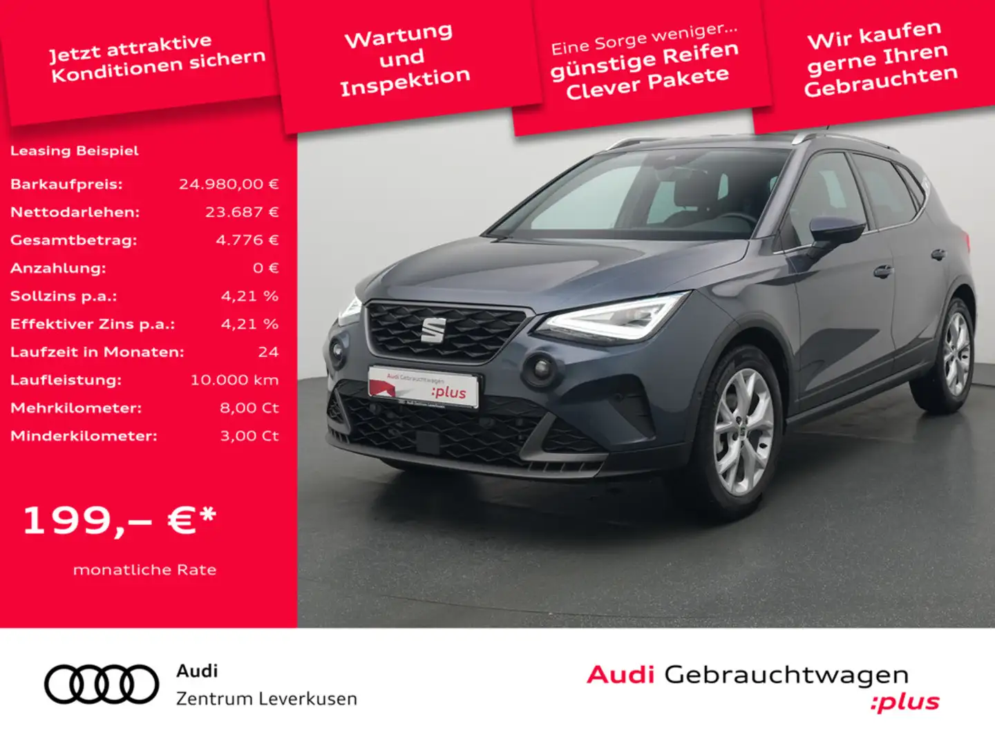SEAT Arona VIRT APP KAM ACC SHZ NAVI Schwarz - 1