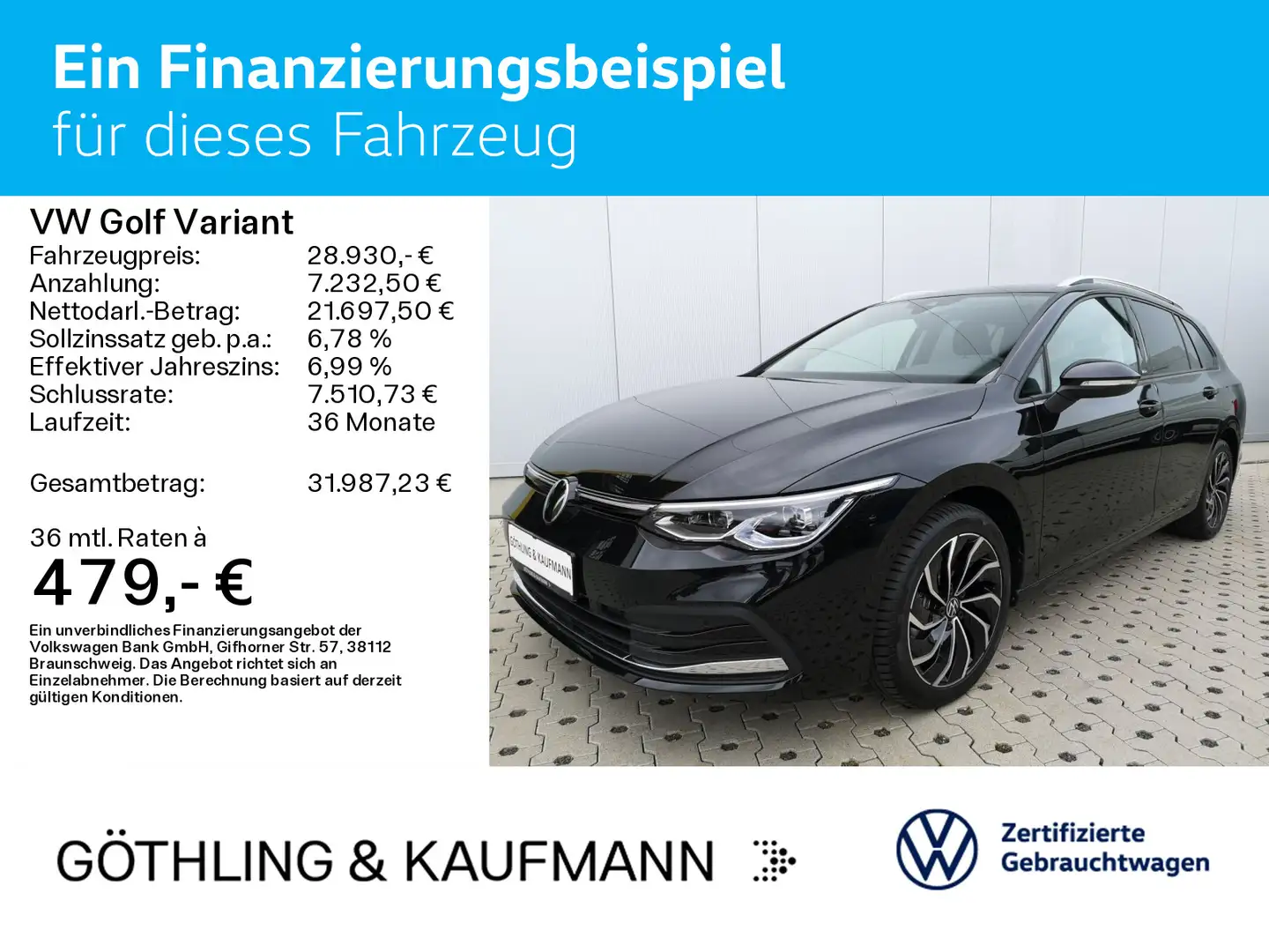 Volkswagen Golf Variant MOVE 2.0 TDI DSG*Matrix*AHK*Kamera* Schwarz - 2