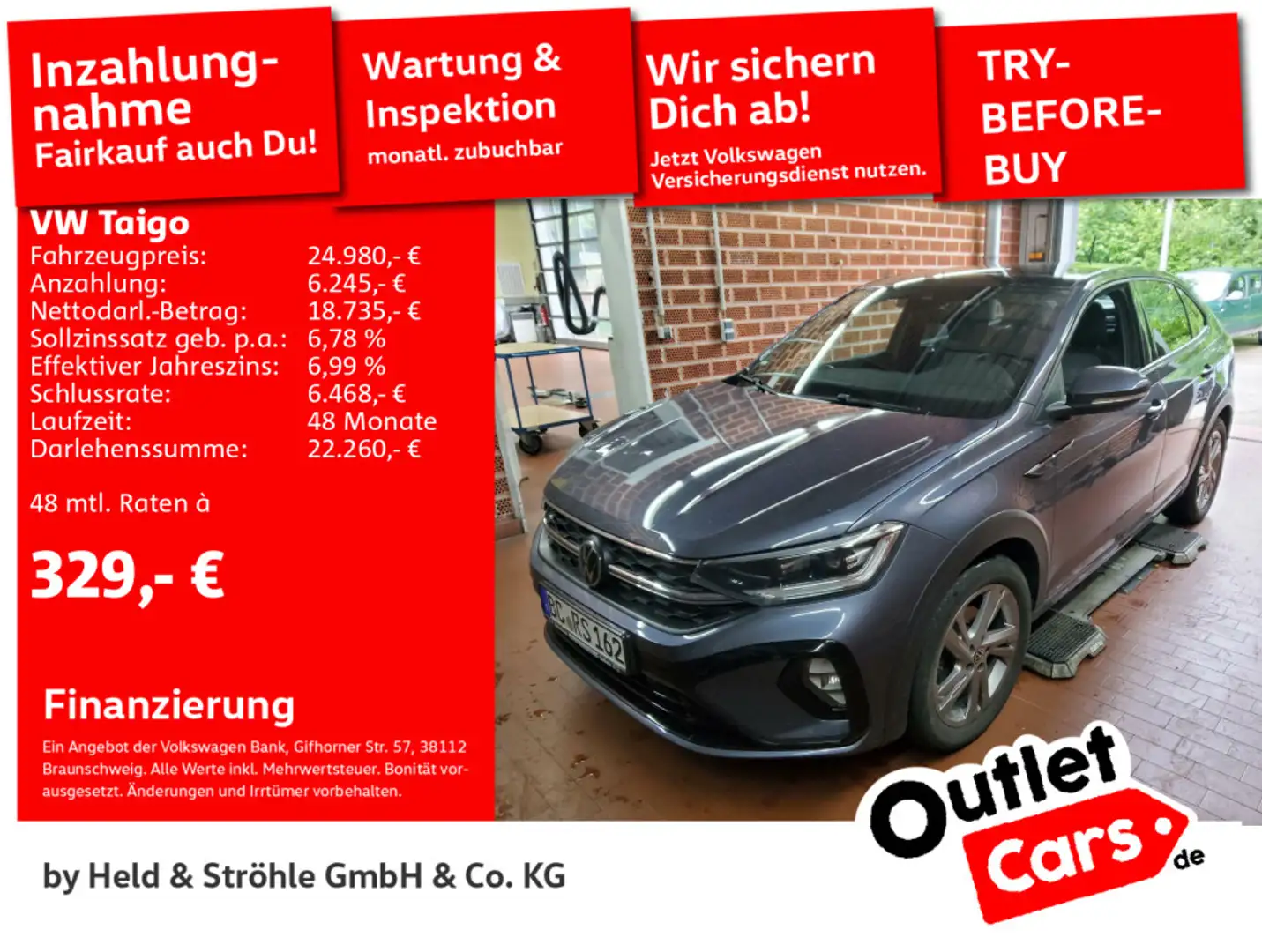 Volkswagen Taigo R-Line 1.5 TSI DSG AHK PANO NAV R-KAM Grau - 1