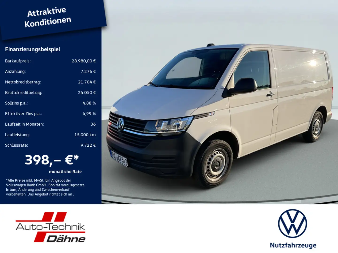 Volkswagen Transporter Kasten T6.1 2.0 TDI FWD NAVI Blanco - 1