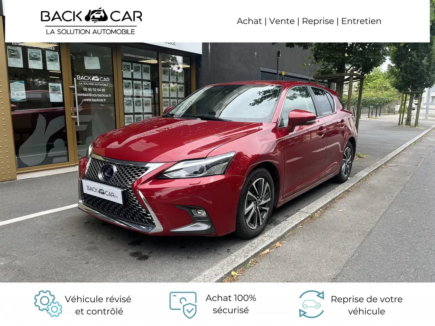 Lexus CT 200h 200h Pack Business - TVA RECUPERABLE Rouge - 1