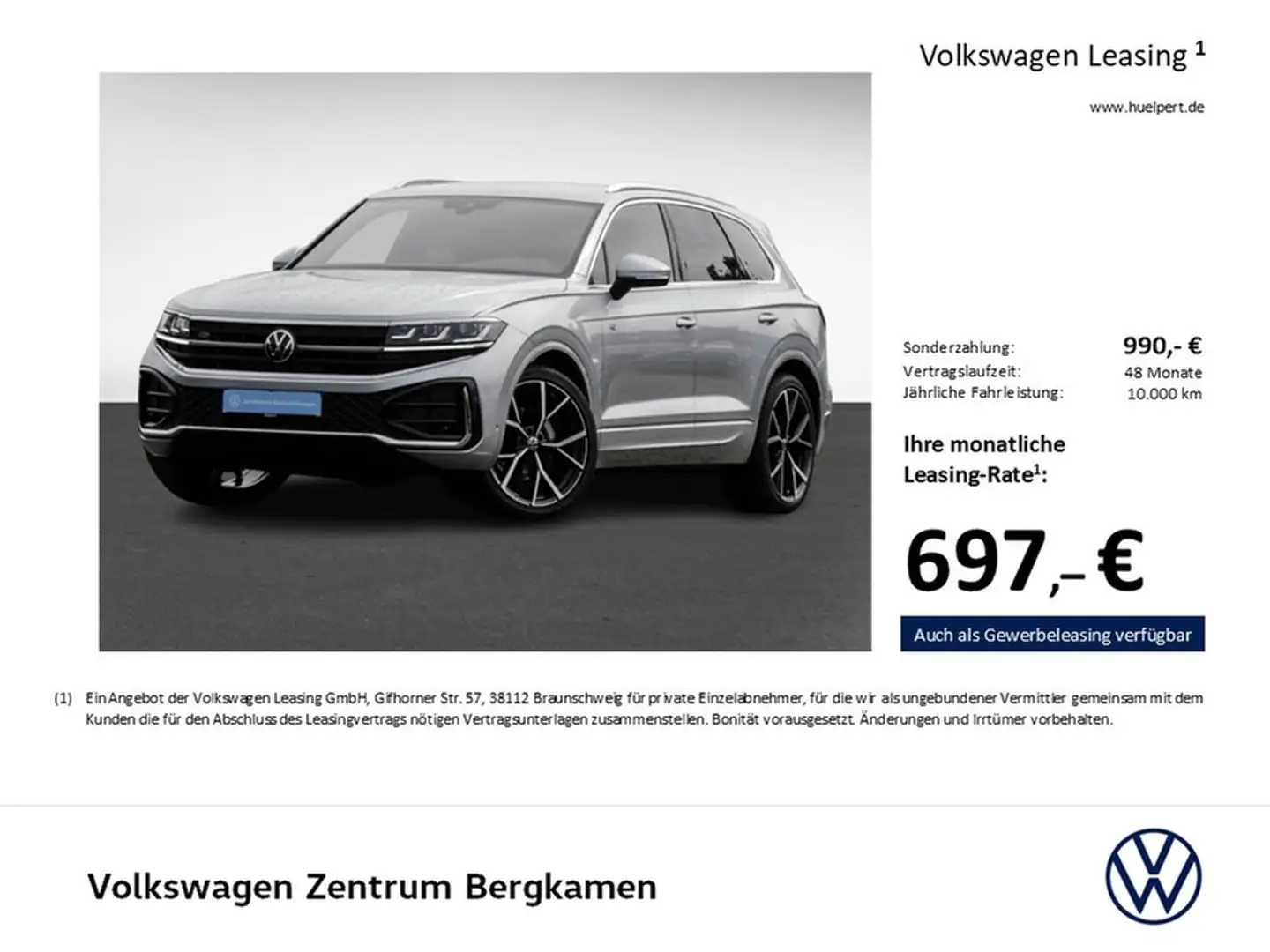 Volkswagen Touareg V6 R-LINE eSITZE eKLAPPE ALU22 HD-MATRIX Silber - 2