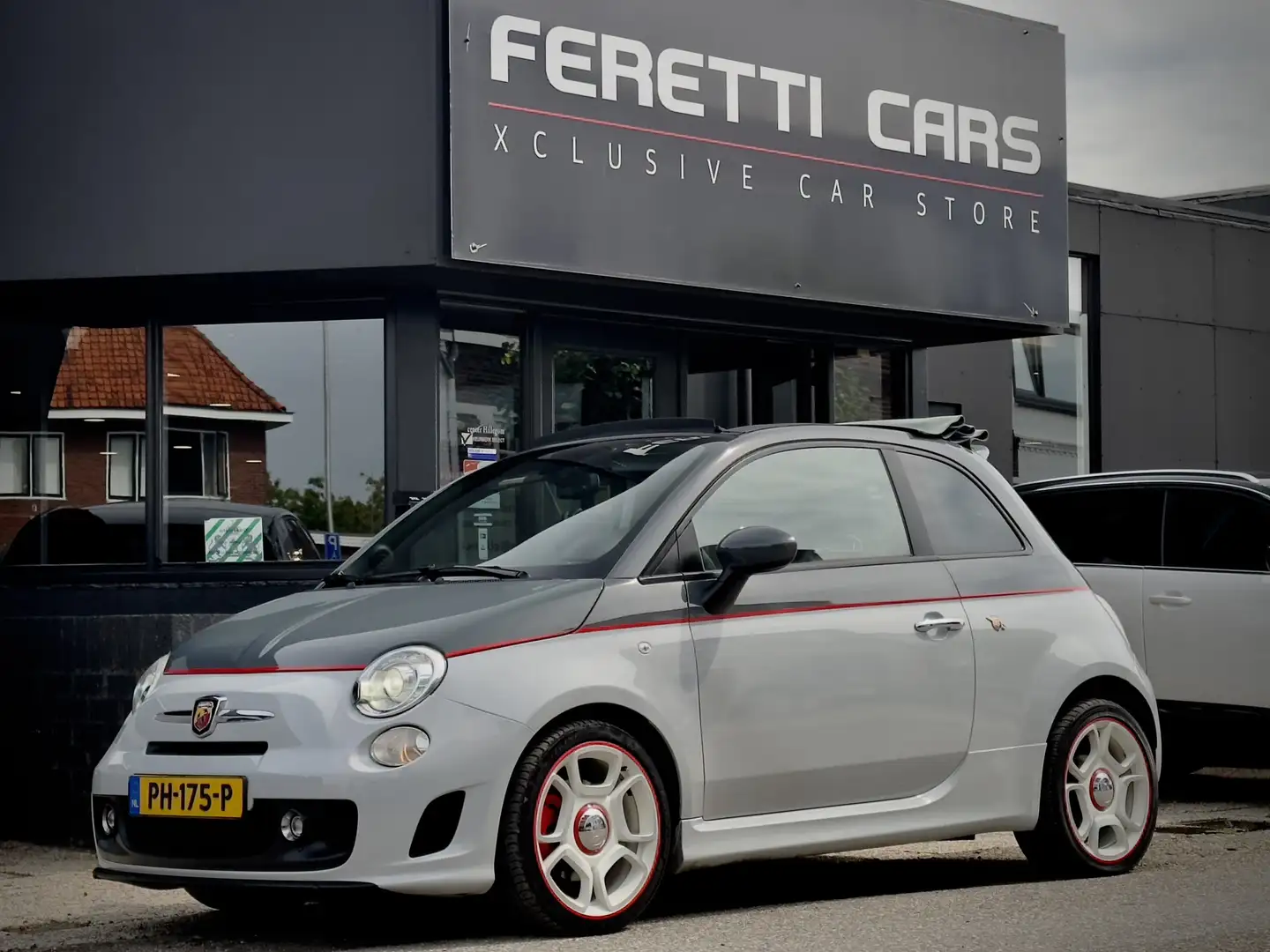 Fiat 500C Abarth 1.4-16V CABRIO TWO-TONE VOL-LEDER NAVI AIRCO LED L Gri - 1