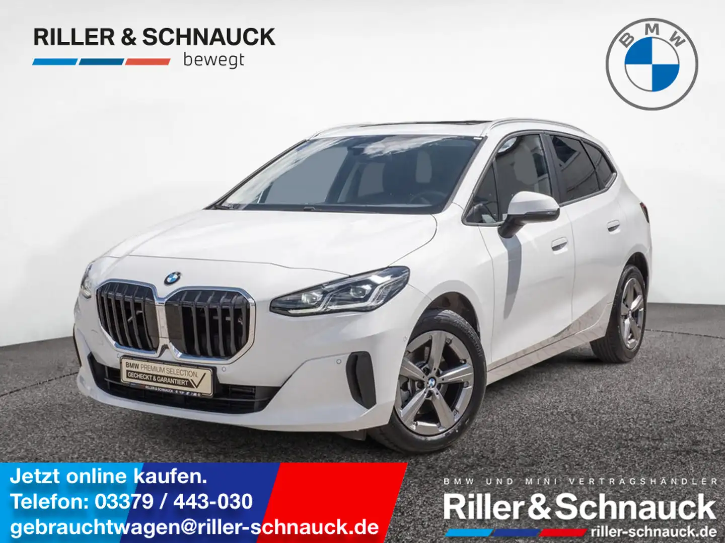 BMW 218 d Active Tourer SHZ LEDER NAVI LED PANO Weiß - 1