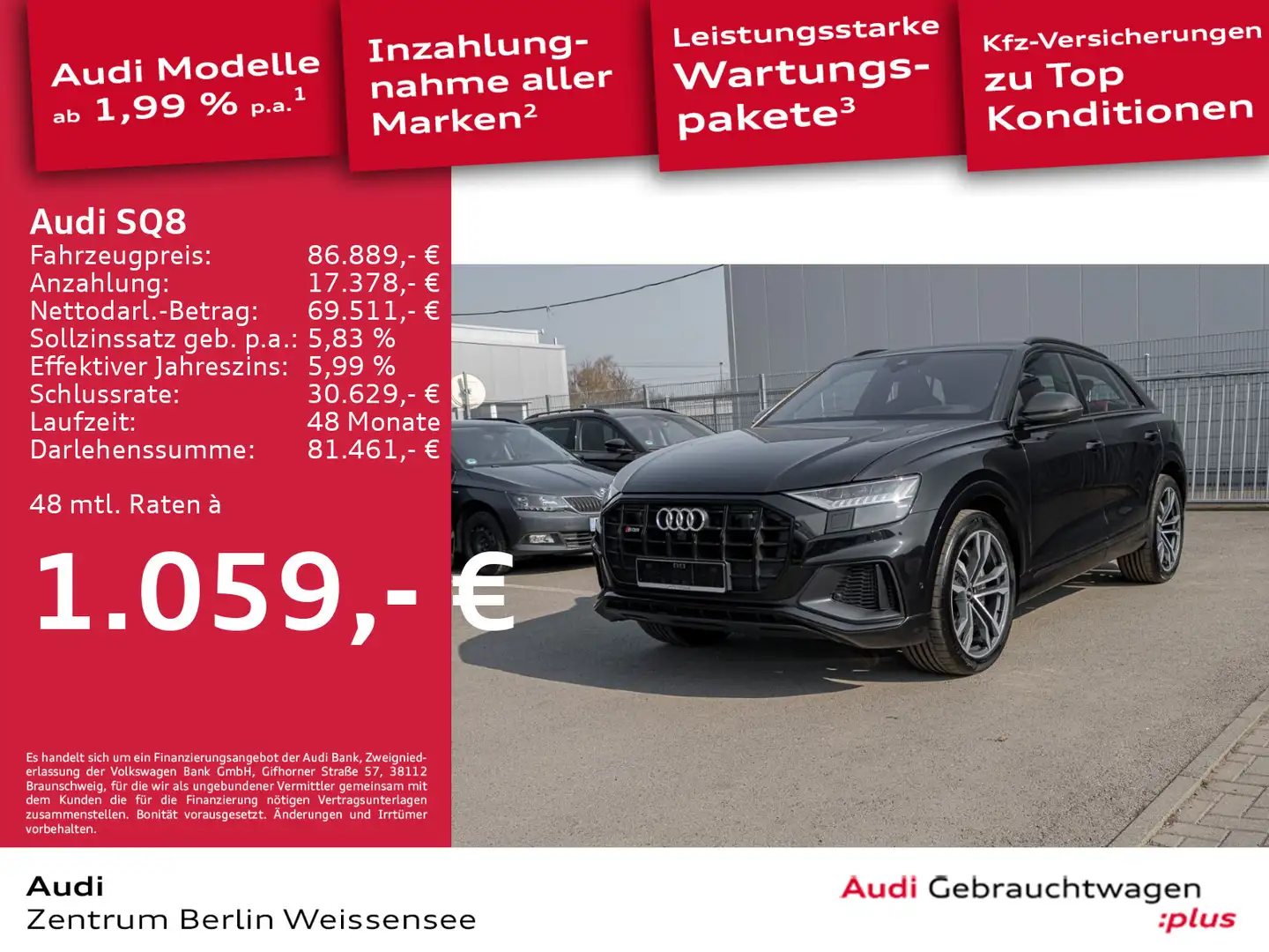 Audi SQ8 4.0 TDI QUA*CARBON*360°*MATRIX*HUD*KERAMIK** Schwarz - 1