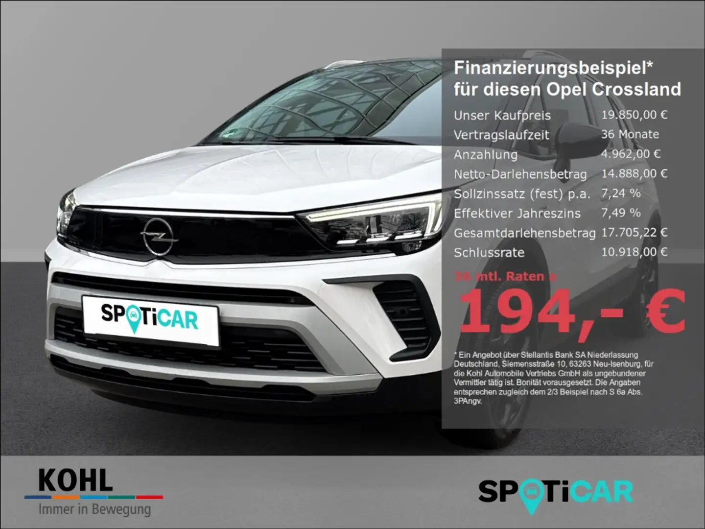 Opel Crossland Elegance 1.2 Turbo Navi LED Klimaautom SHZ Weiß - 1