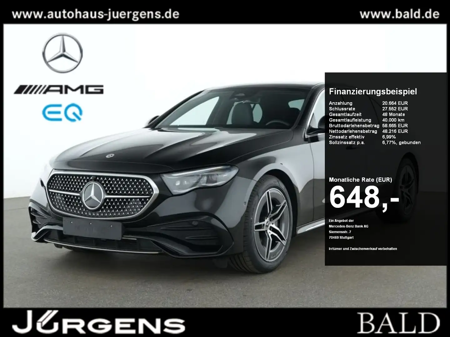 Mercedes-Benz E 450 d 4M AMG-Sport/DIGITAL/360/Pano/Totw/Memo Noir - 1