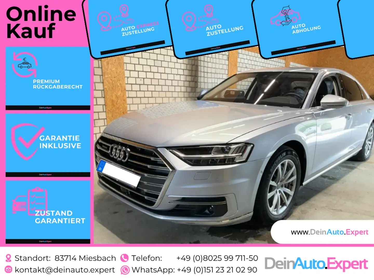 Audi A8 55 TFSI (3.0 V6) quattro *StdHZG*Matrix-LED*uvm. Argent - 1