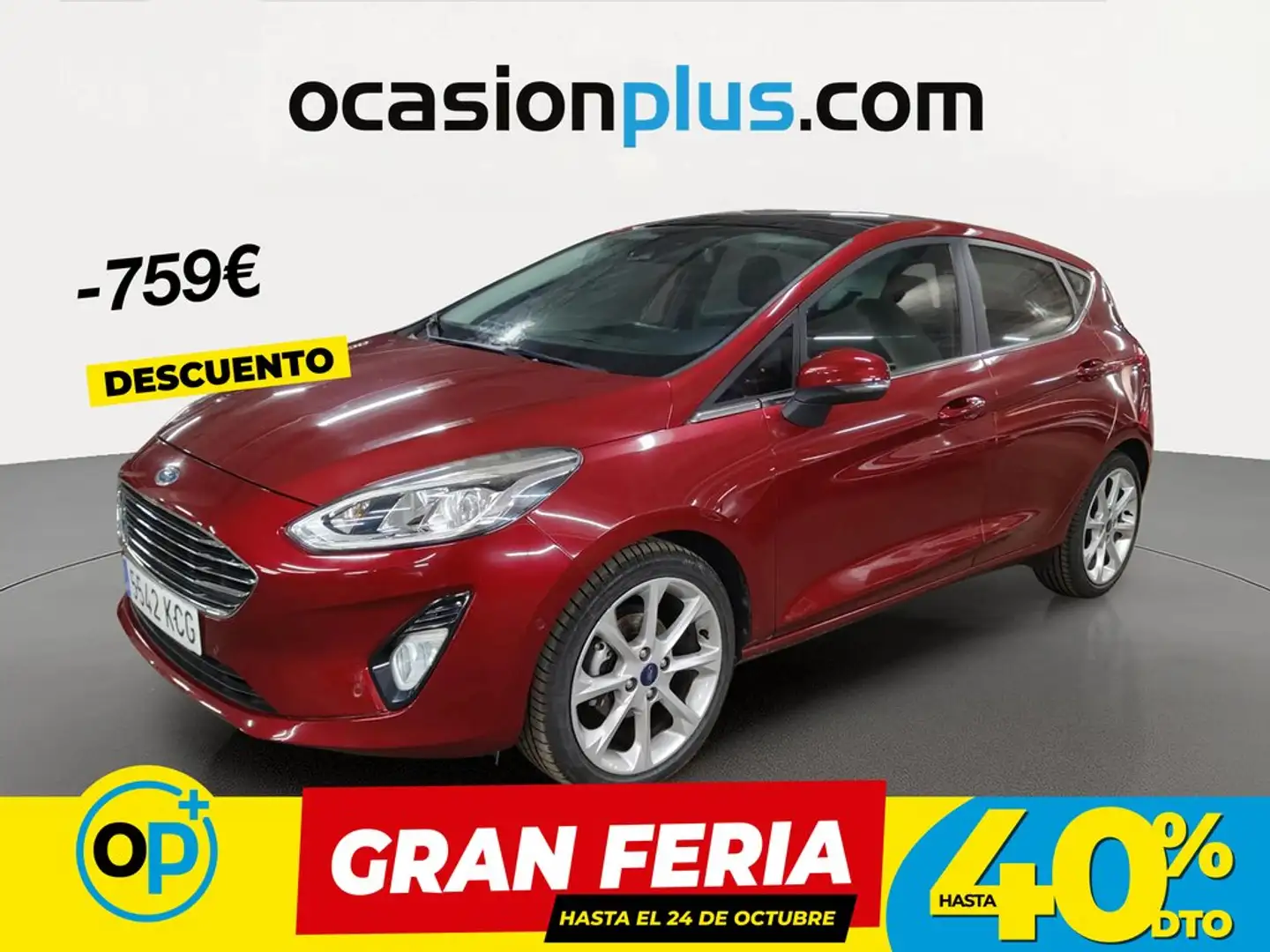 Ford Fiesta 1.0 EcoBoost S/S Trend+ 100 Rojo - 1
