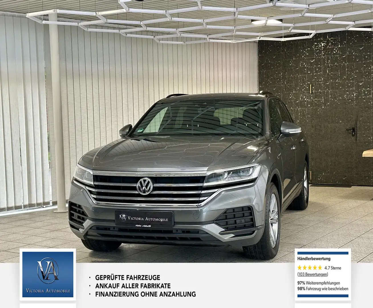 Volkswagen Touareg Basis 4Motion 2 Hand, Rückfahrkamera. AHK schwenkb Grau - 1