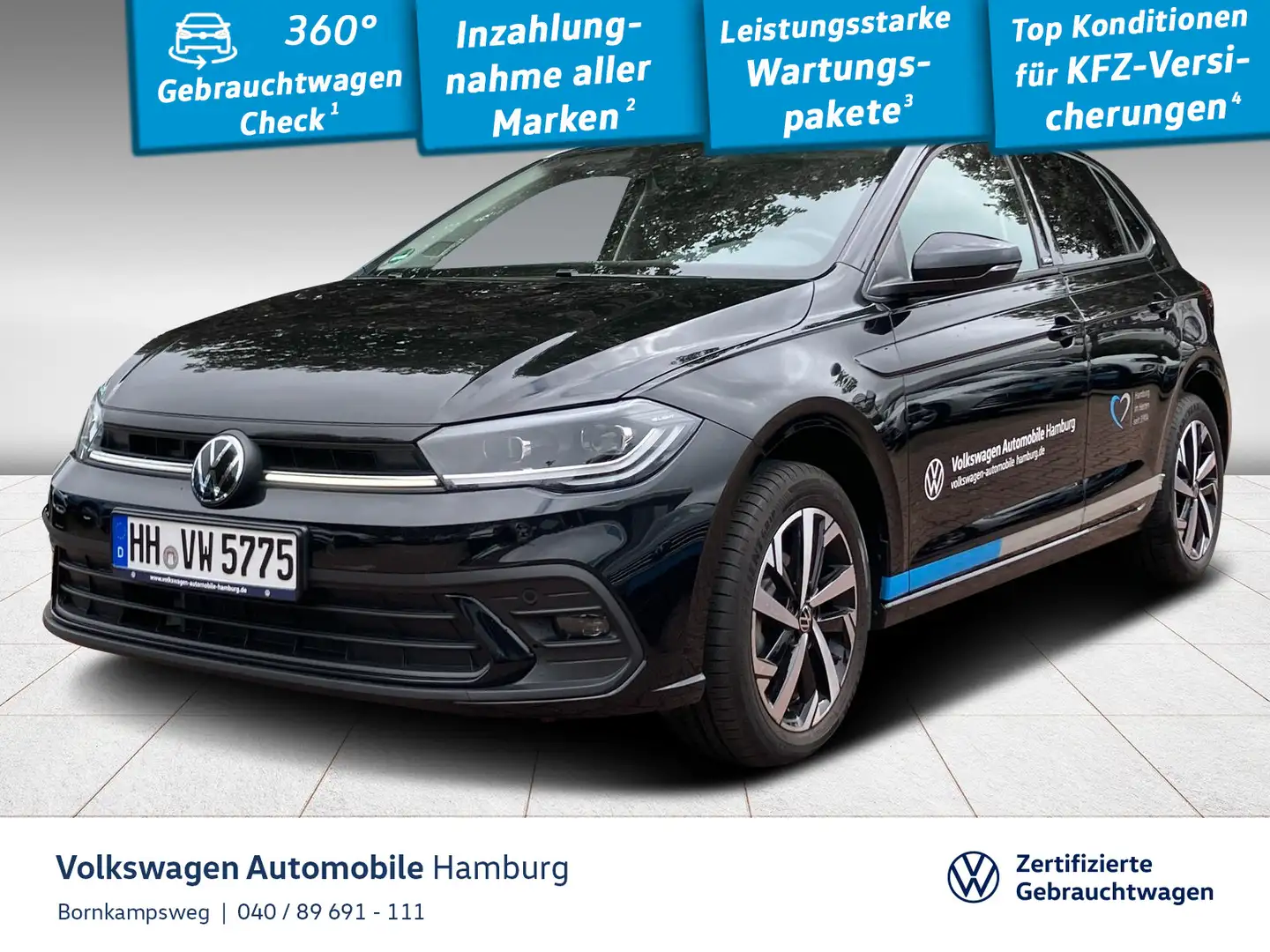 Volkswagen Polo 1.0 TSI Move DSG LM16 ACC Navi Schwarz - 1