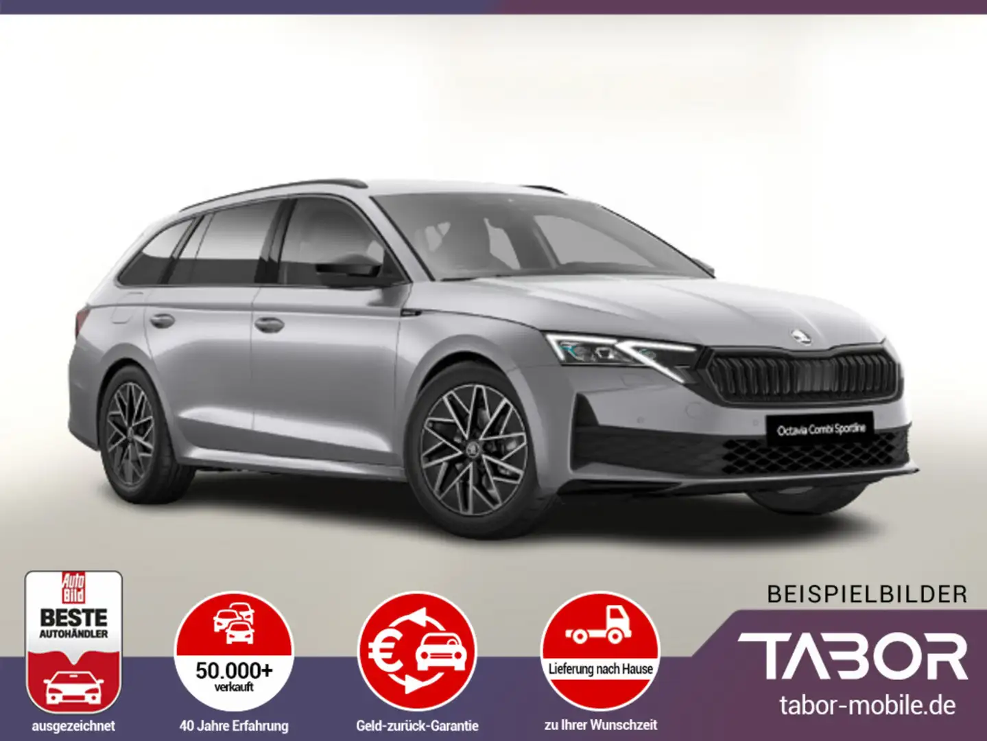 Skoda Octavia Combi eTSI DSG Sportl FL AHK Matrix vEHK Silber - 1