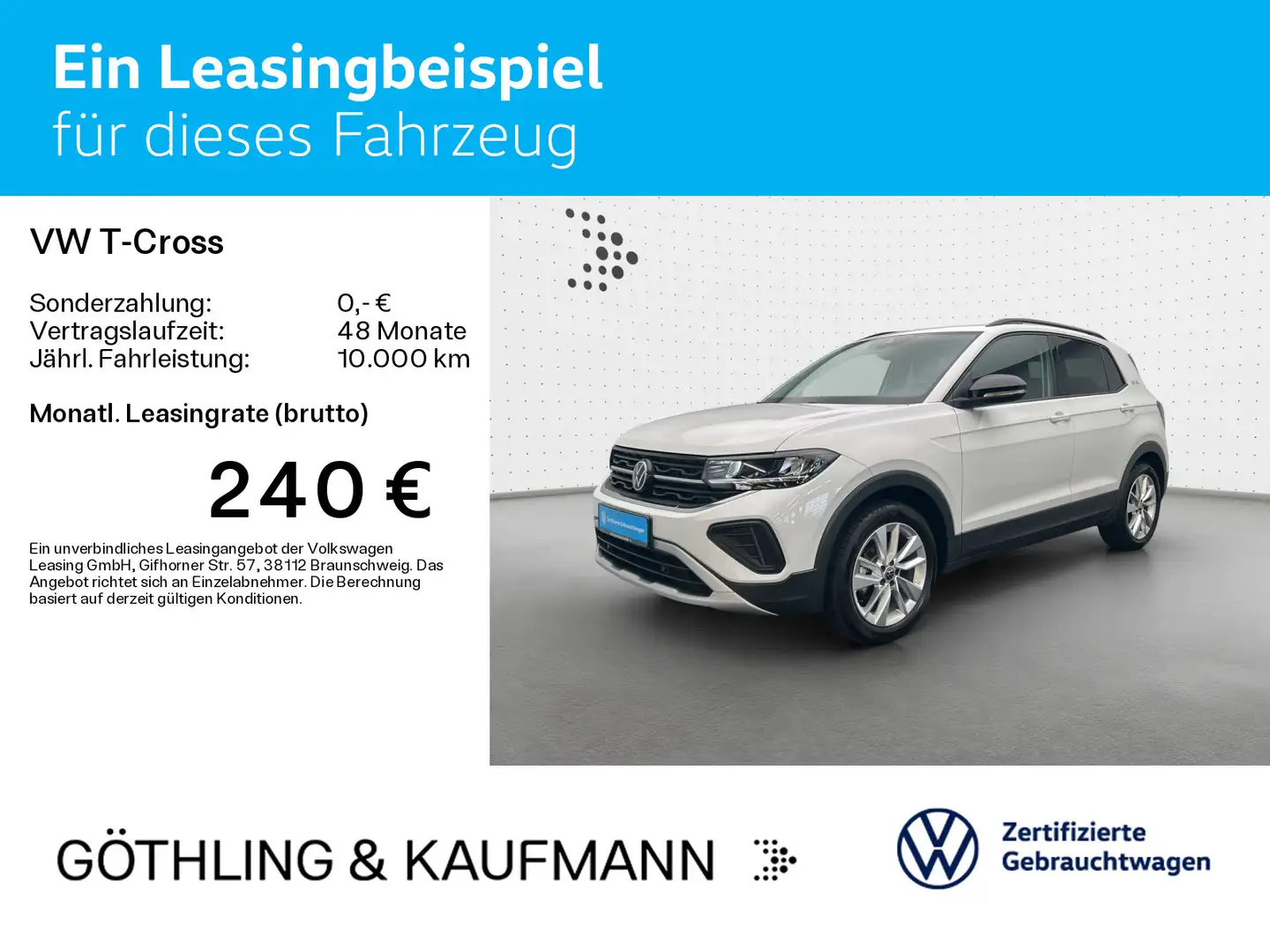 Volkswagen T-Cross Life GOAL 1.0 TSI*NAVI*LED*SHZ*PDC*ACC*A Weiß - 2