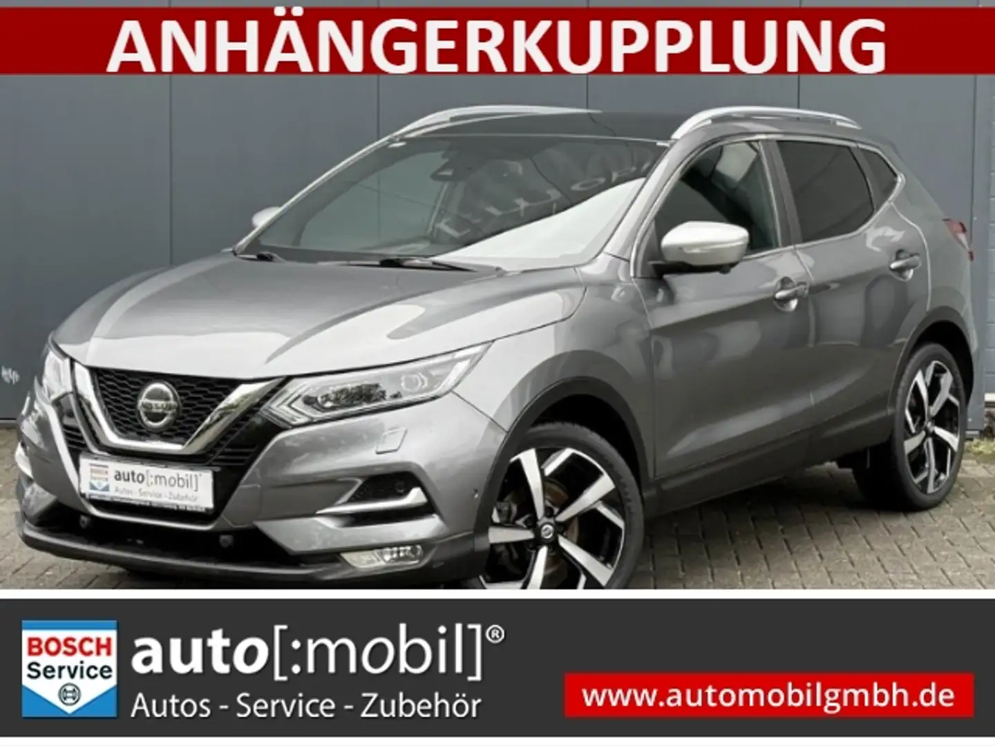Nissan Qashqai 1.3 DIG-Ti+TEKNA+LEDER+NAVI+PANO+AHK Grijs - 1