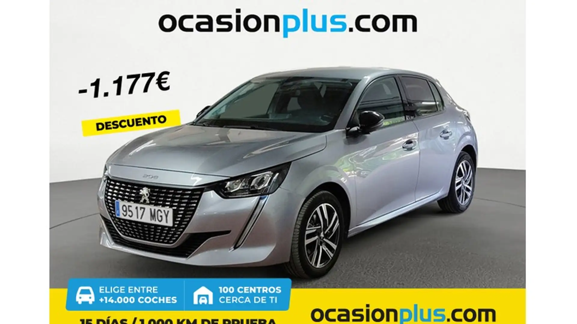 Peugeot 208 1.2 Puretech S&S Allure 100 Gris - 1