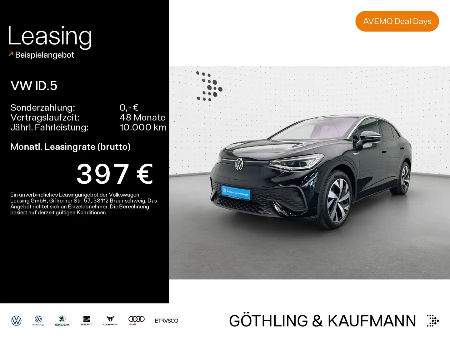 Volkswagen ID.5 Pro Performance*Wärmepumpe*AHK*KAM*IQ-Light Schwarz - 1