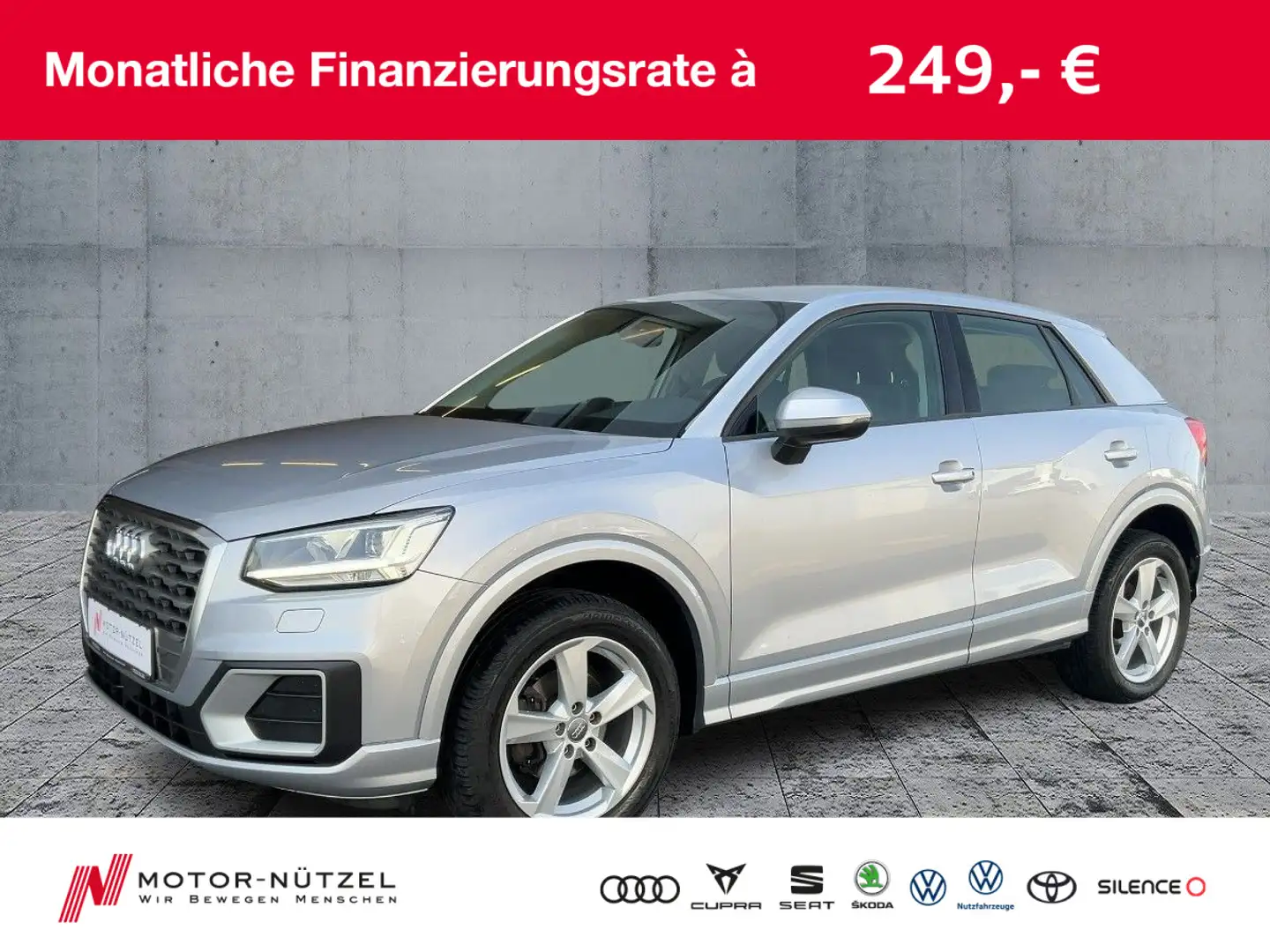 Audi Q2 35 TFSI S-LINE LED+AHK+SHZ+PDC+GRA+DAB+BT+17" Silber - 1