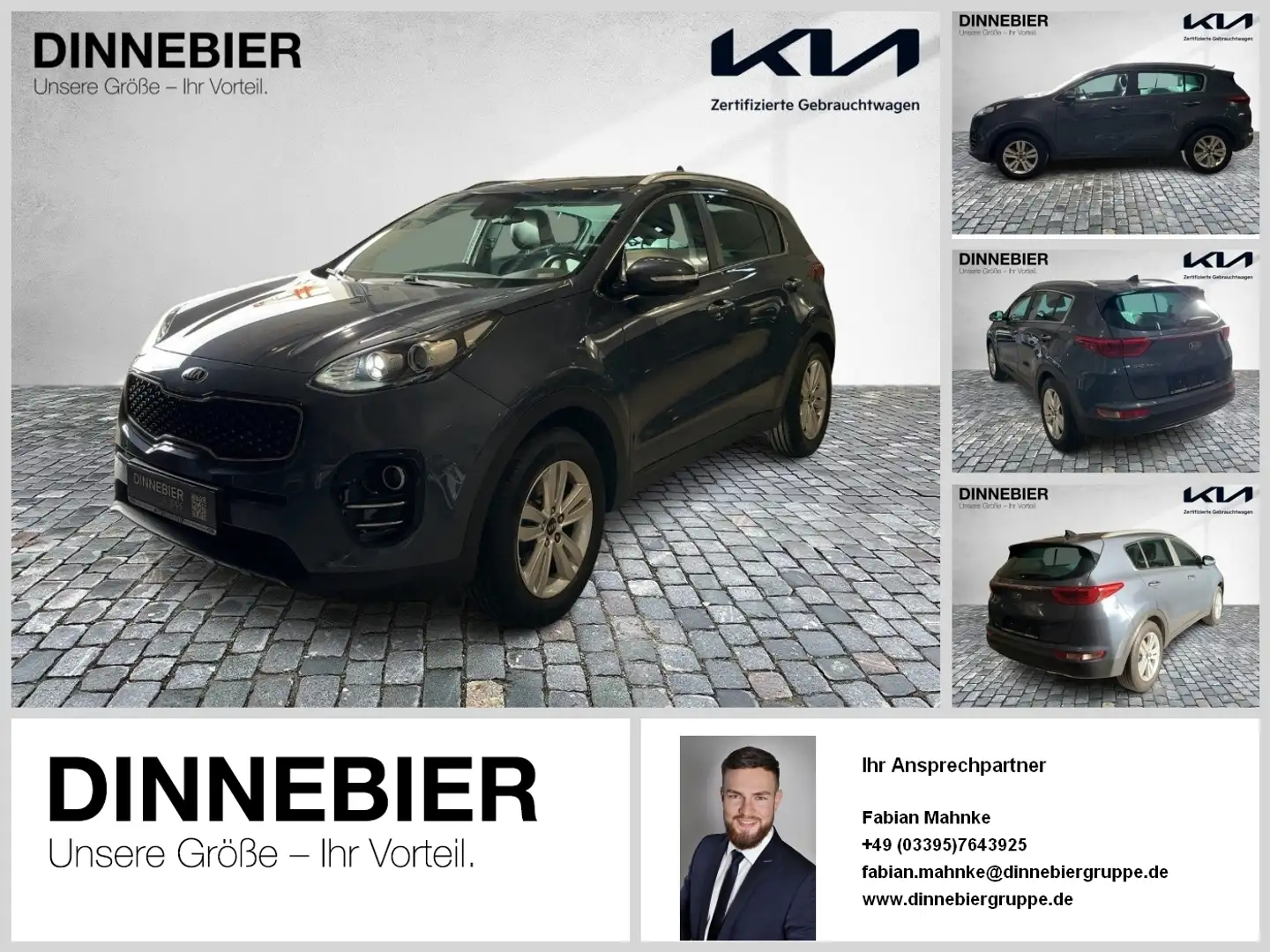Kia Sportage 1.6 DT PREM+ CAM DynLicht NAVI LM Blauw - 1