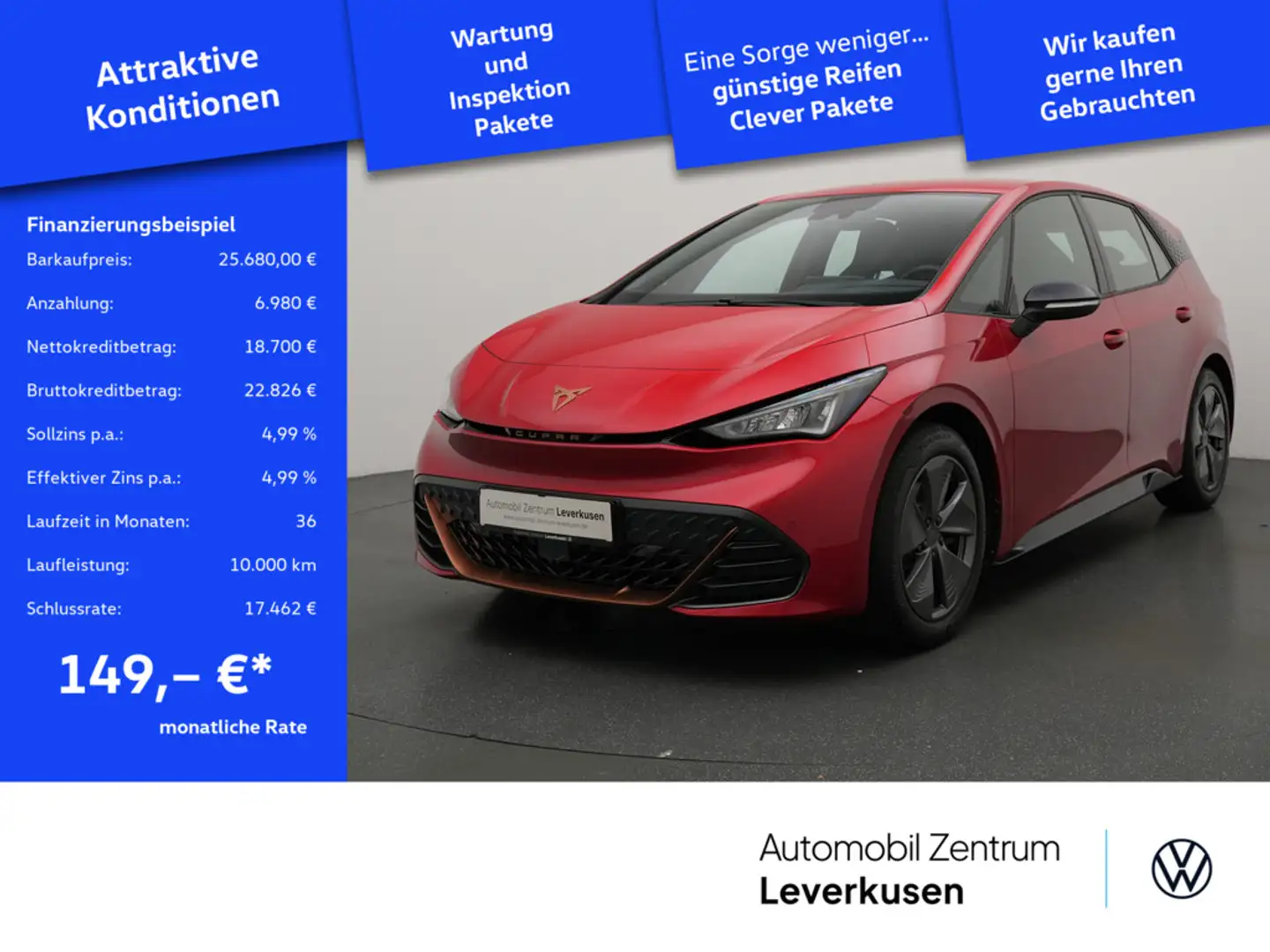 CUPRA Born 150kW VIRT KAM PDC ACC LED CARPLAY NAVI Schwarz - 1