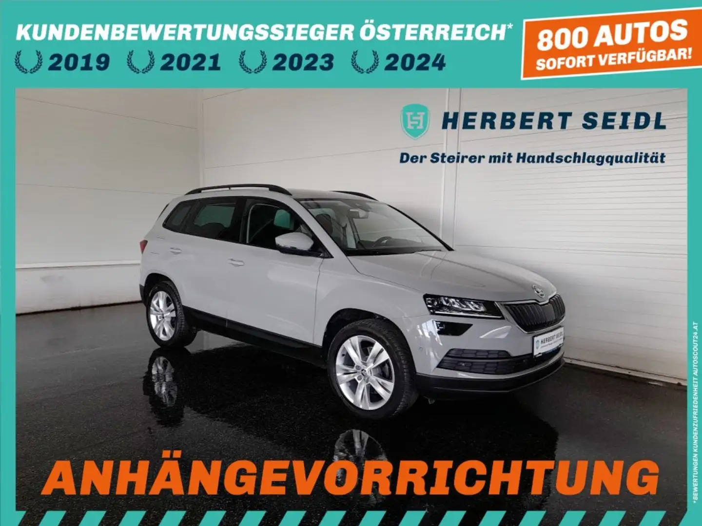 Skoda Karoq STYLE 4x4 2,0 TDI DSG *VOLL-LED / NAVI / AHV / ACC / E-KLAPPE / KEYLESS / VERKEHRSZEICHEN & SPURHALTEASSIST* Grau - 1