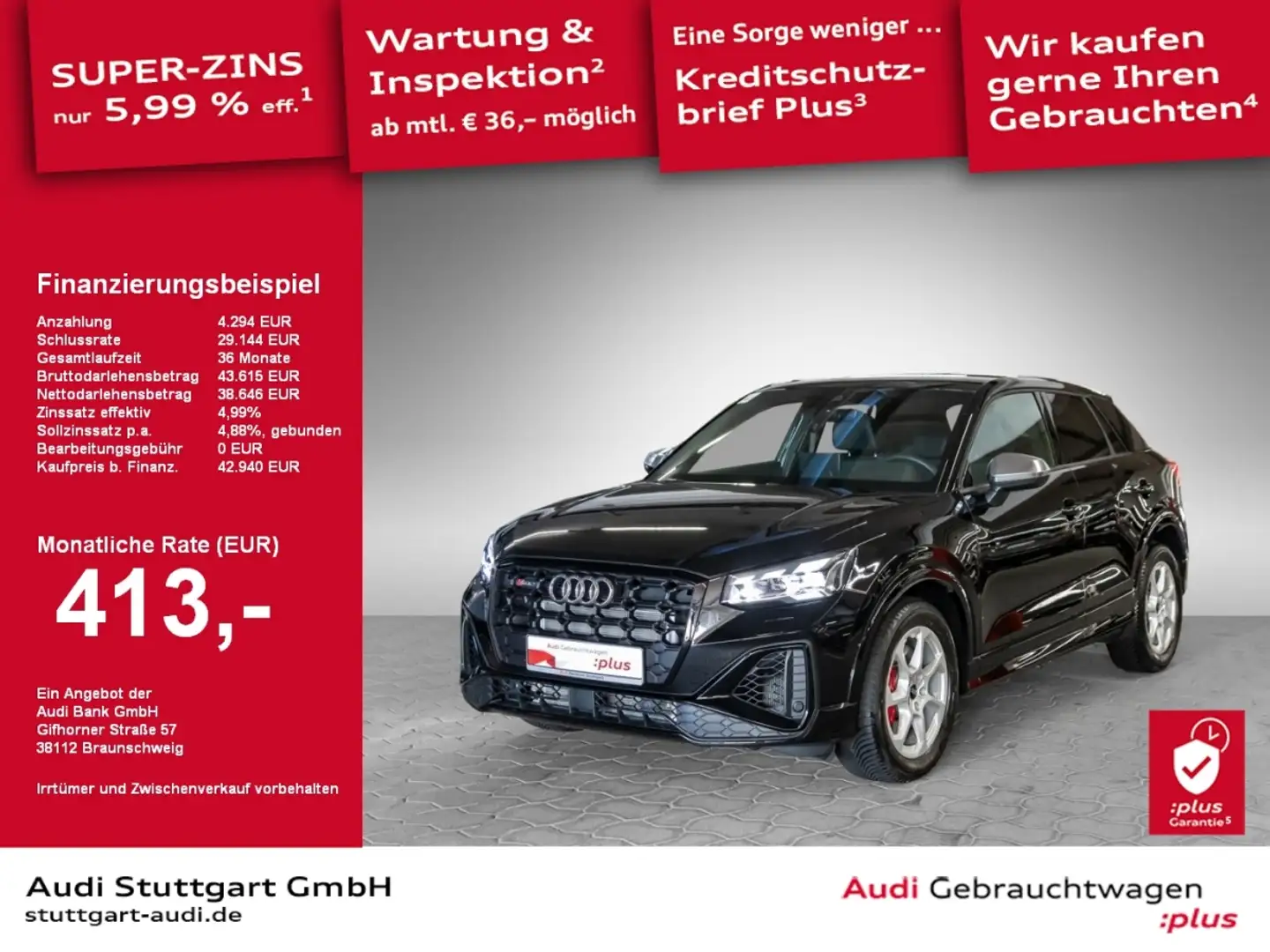 Audi SQ2 TFSI S tronic AHK SHZ Keyless Navi PDC VC Schwarz - 1