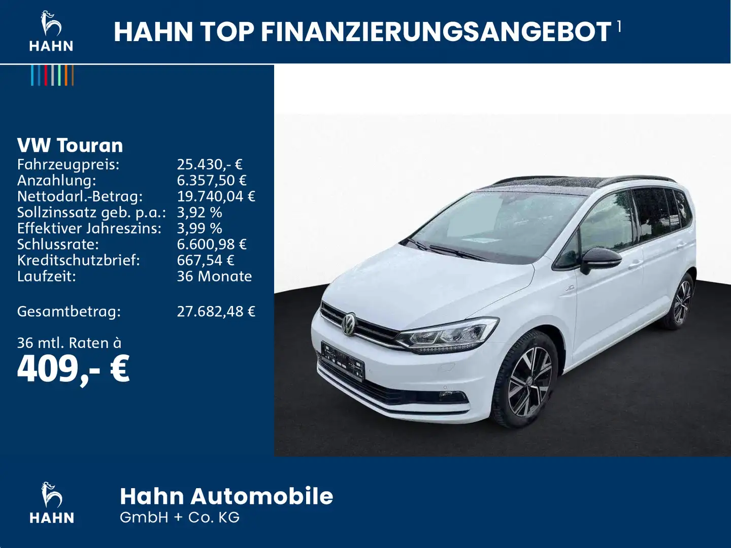 Volkswagen Touran 1.5TSI DSG  Highline Black Style 7-Sitze Weiß - 2