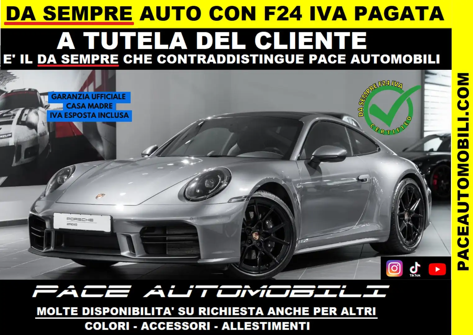 Porsche 992 911.2 NEW MY 2025 TETTO SPORT CHRONO NAVI PDC ACC Grigio - 1