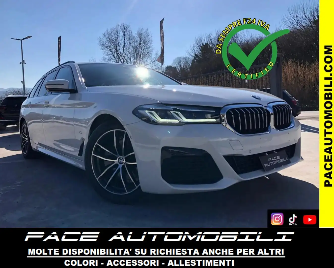 BMW 520 D TOURING M SPORT MSPORT LED PDC KAMERA NAVI 19" Bianco - 1