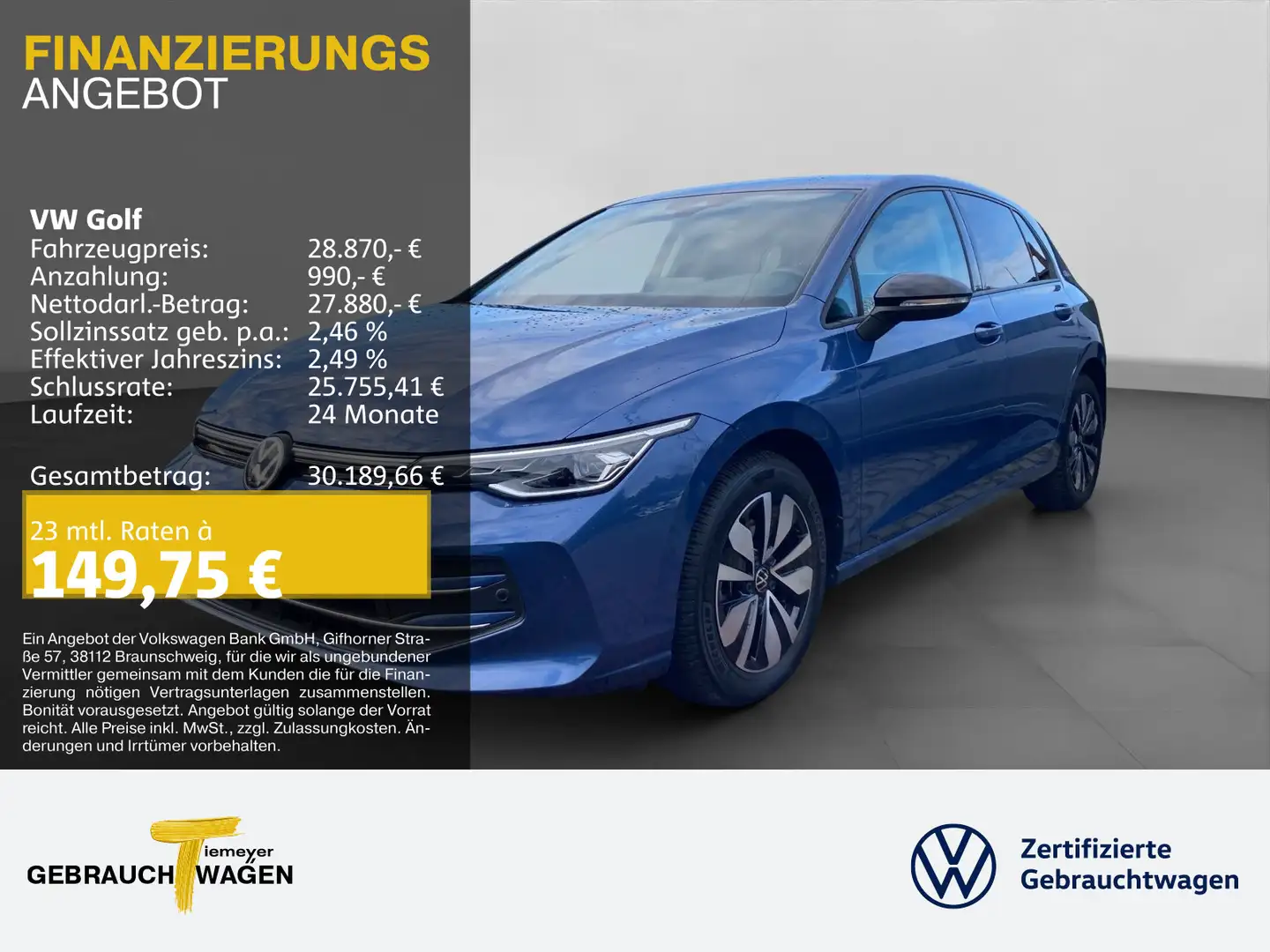 Volkswagen Golf 2.0 TDI DSG GOAL AHK NAVI KAMERA SITZHZ Blau - 1