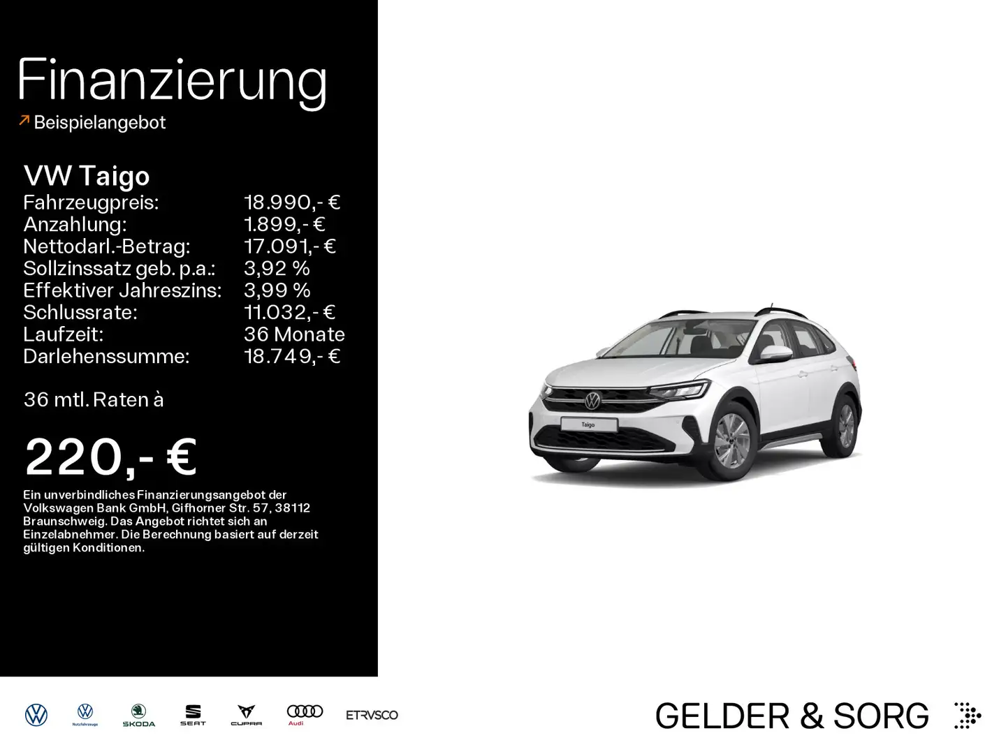 Volkswagen Taigo 1.0 TSI Life LED*DiscoverMedia*DAB+ Weiß - 1