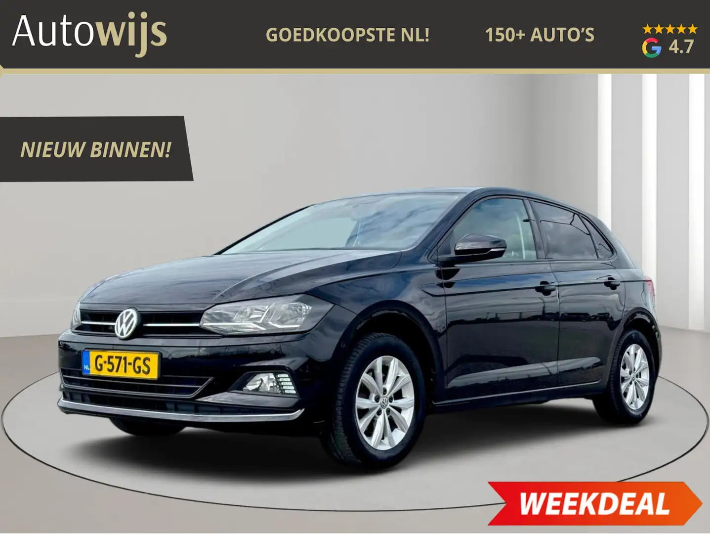 Volkswagen Polo 1.0 TSI Comfortline|Camera|Stoelverw|116PK Zwart - 1