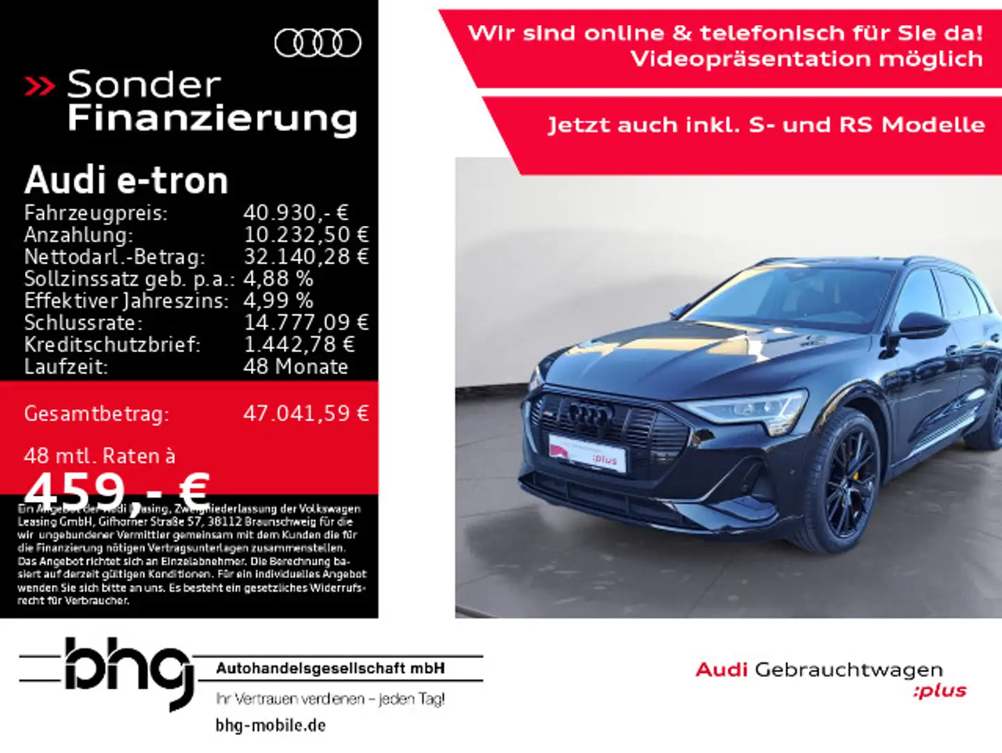 Audi e-tron 55 quattro S-Line B&O Keyless Leder Assis Schwarz - 1