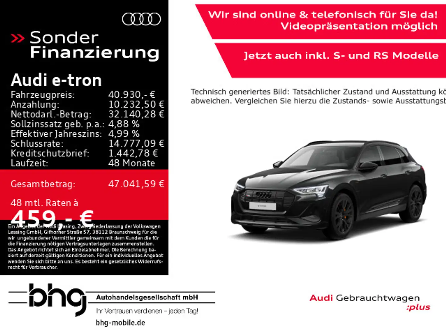 Audi e-tron 55 quattro S-Line B&O Keyless Leder Assis Schwarz - 1