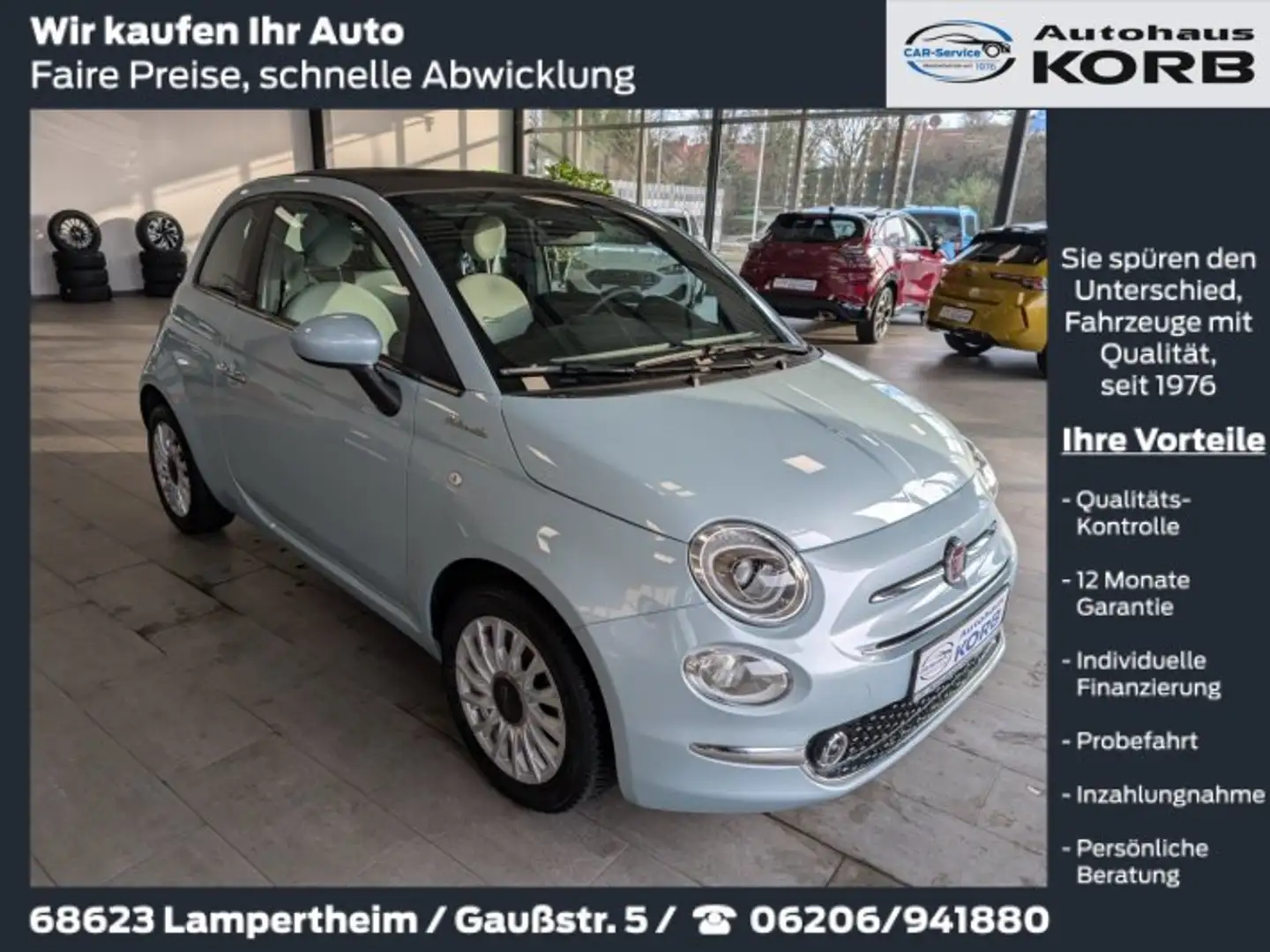 Fiat 500C 500 C 1.0 GSE N3 Hybrid Dolcevita Vert - 1