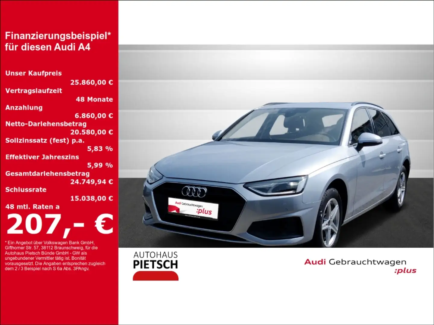 Audi A4 Avant 30 TDI S tronic LED Navi Tempomat Silber - 1
