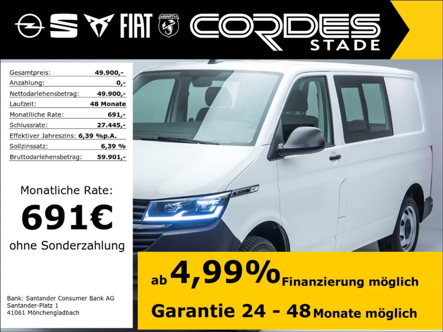 Volkswagen Transporter T6.1 4 MOTION Kasten Kamera Navi PDC (67) Wit - 2
