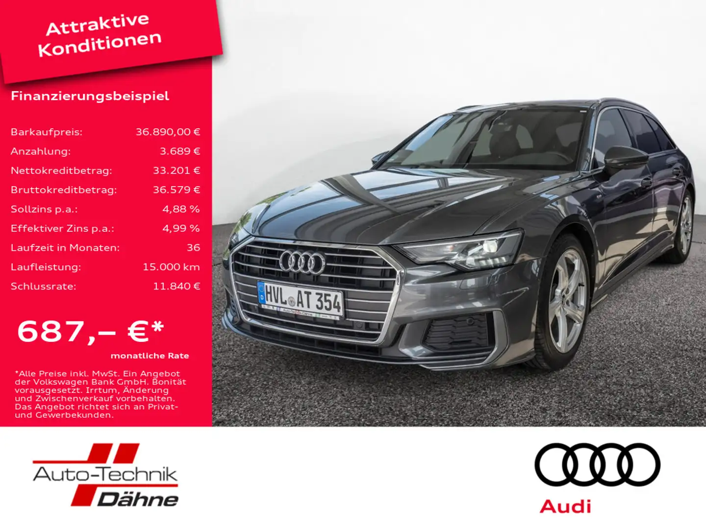 Audi A6 Avant 40 2.0 TDI sport S line SHZ LED PANO Grau - 1