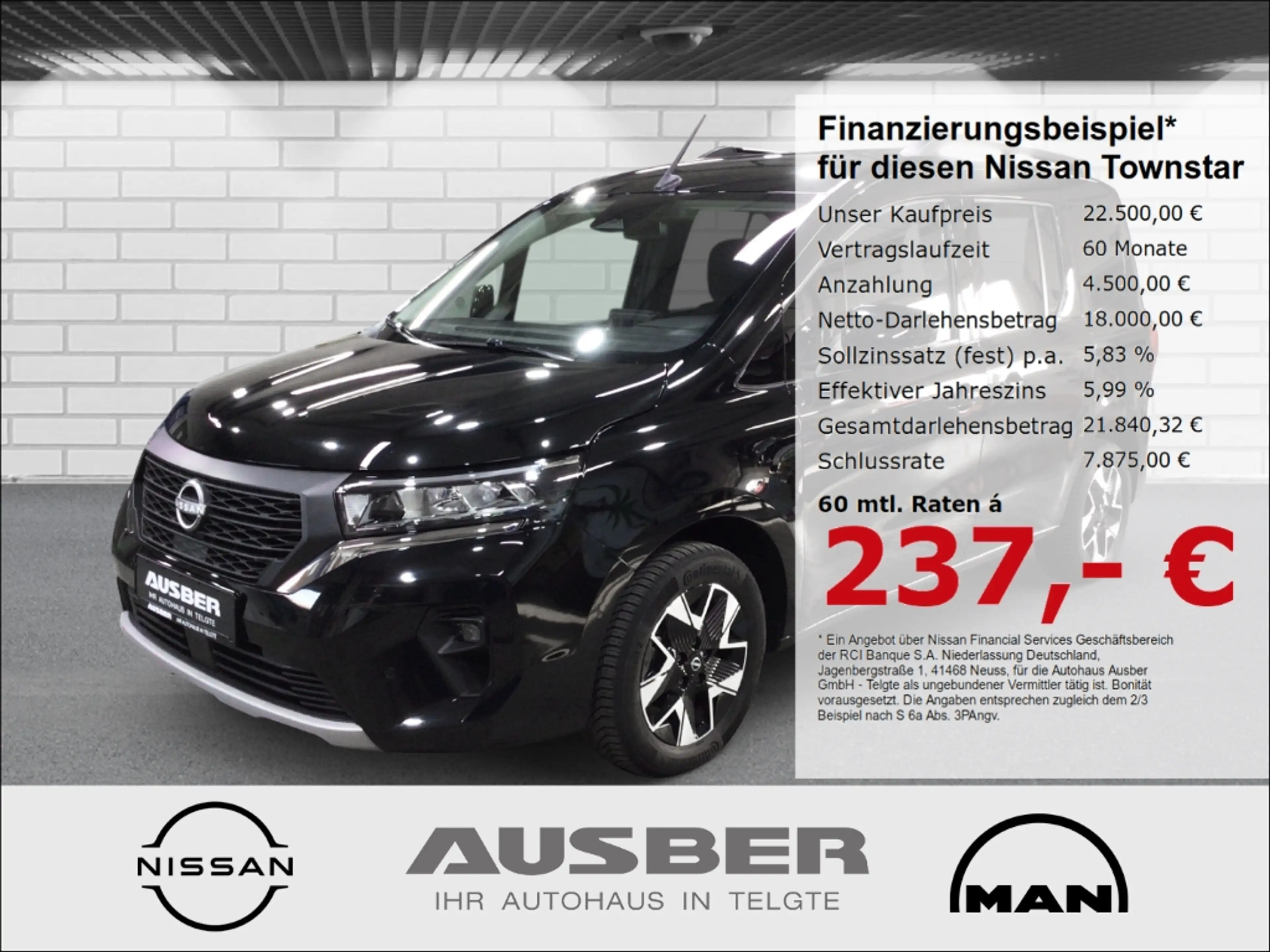 Nissan Townstar Kombi L1 N-Connecta Apple CarPlay Android Auto Kli