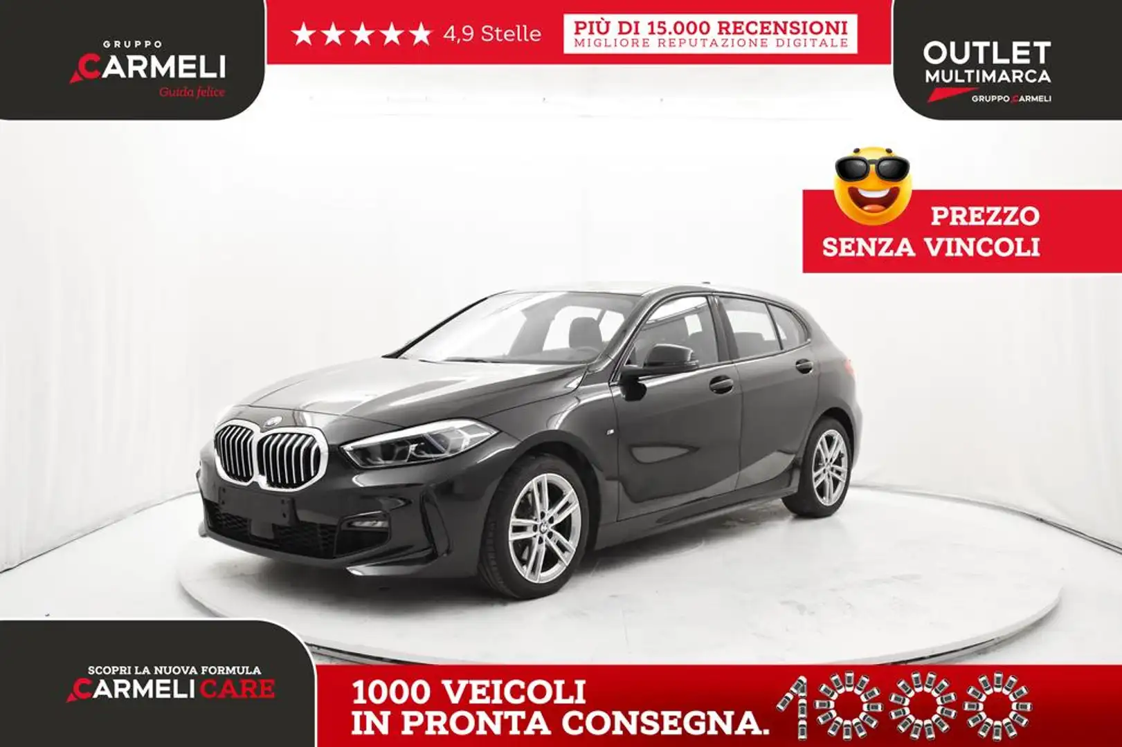 BMW 118 bz Msport CAMBIO AUTO CERCHI 17,NAVI,LED,AZIENDALE Zwart - 1