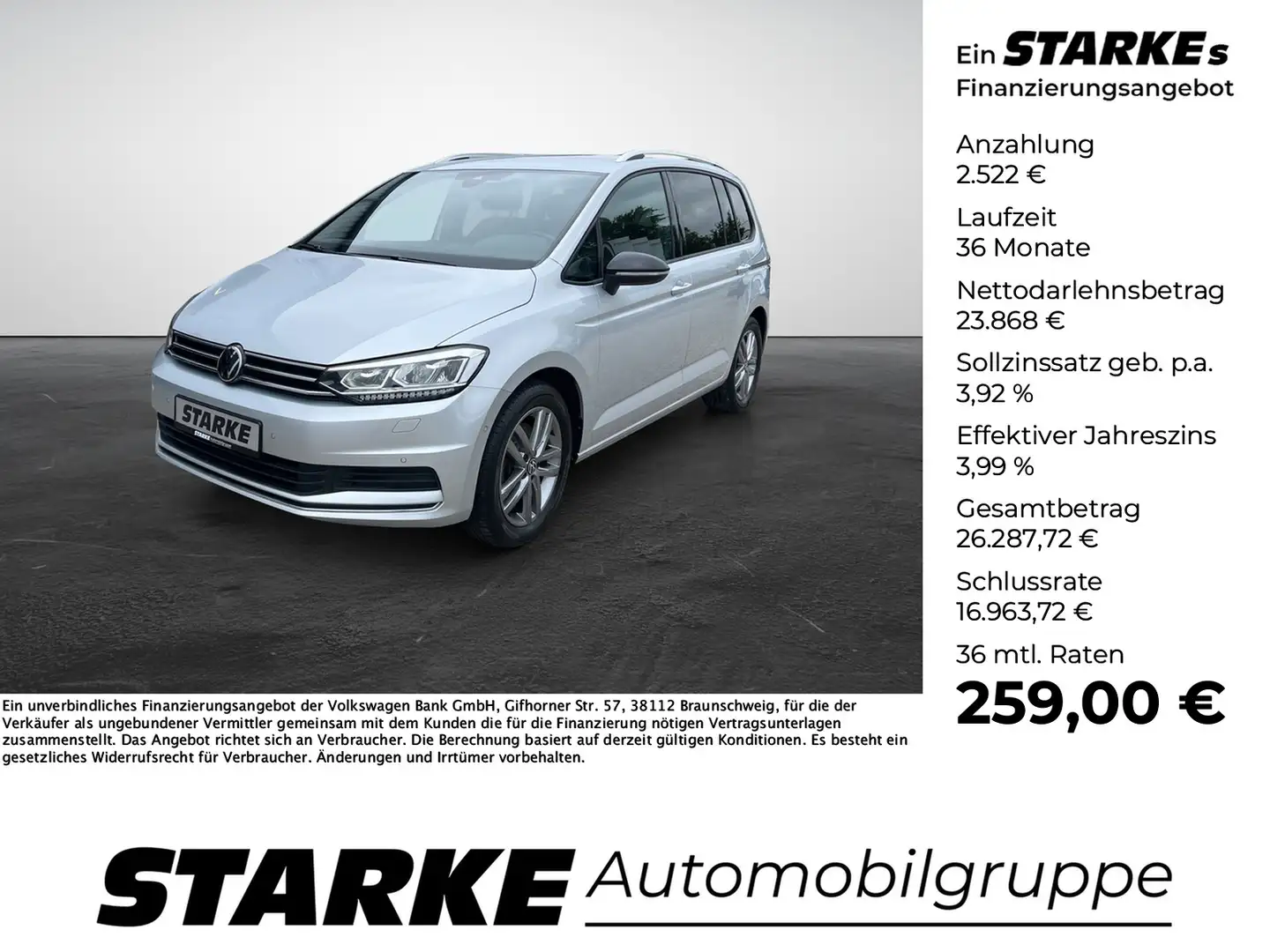 Volkswagen Touran 1.5 TSI DSG Active Silber - 1