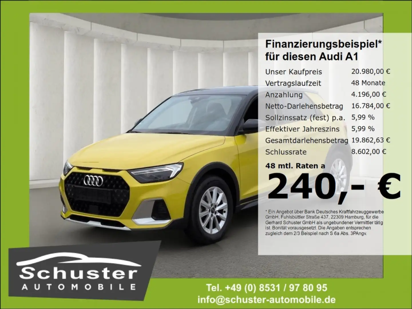 Audi A1 allstreet 30TFSI*S-tro LED Navi digCock Tempo Gelb - 1