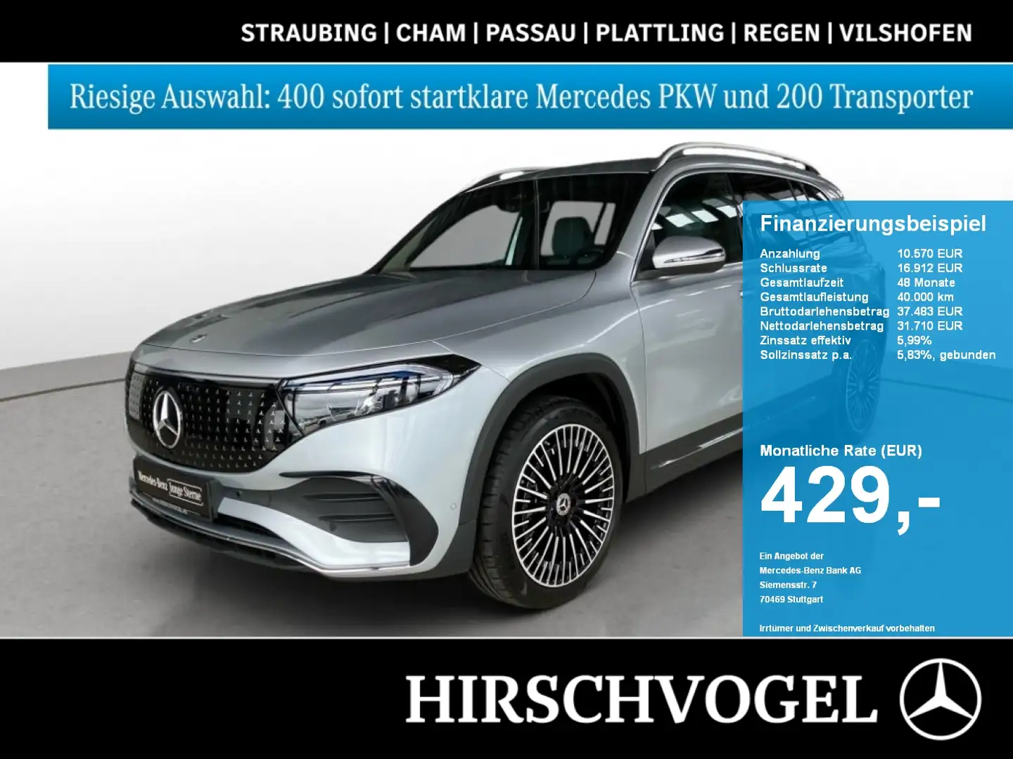 Mercedes-Benz EQB 350 4M AMG-Line+MBUX+Navi-Pr+LED+Kam+PDC+SHZ Argent - 1