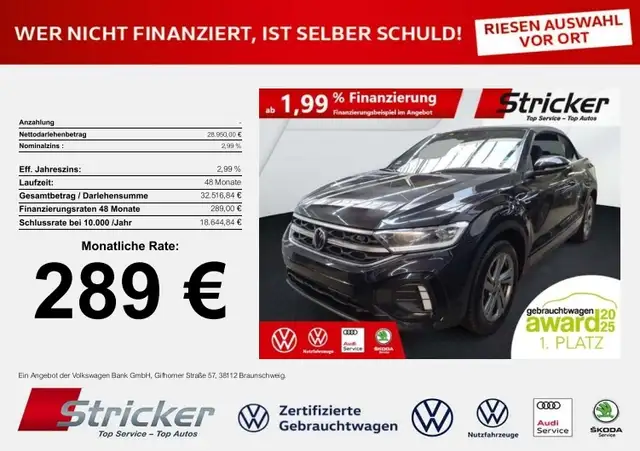 Volkswagen T-Roc Cabriolet R Line 1.5 TSI 289, ohne Anzahlung Navi