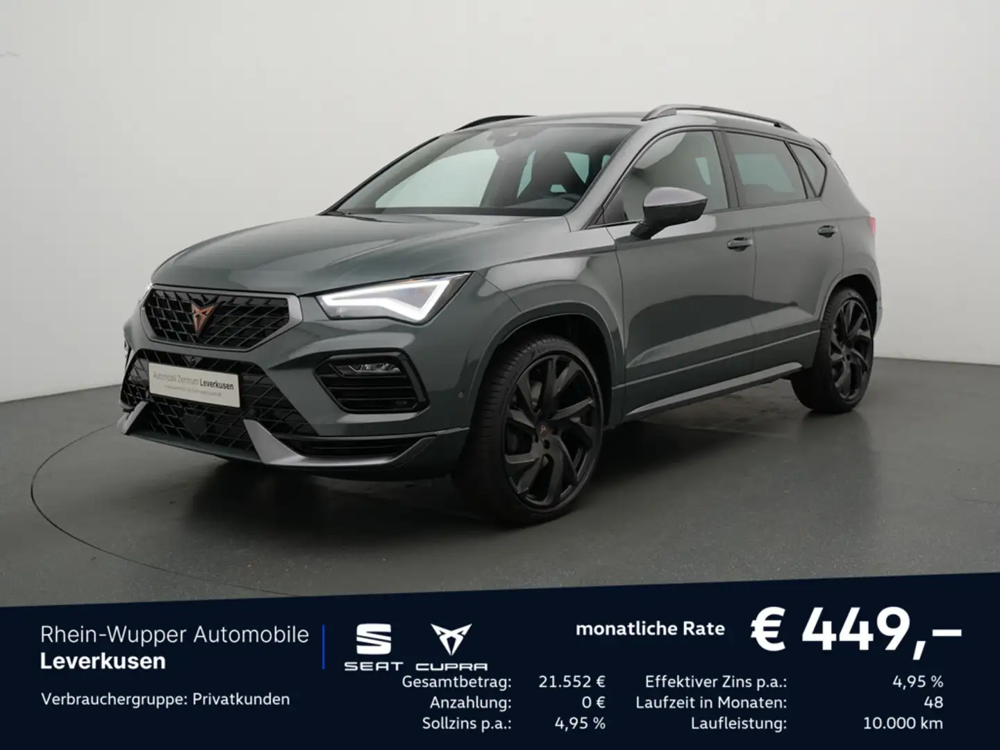 CUPRA Ateca 2.0 TSI VZ 4Drive AHK ACC LED PANO 360° Schwarz - 1